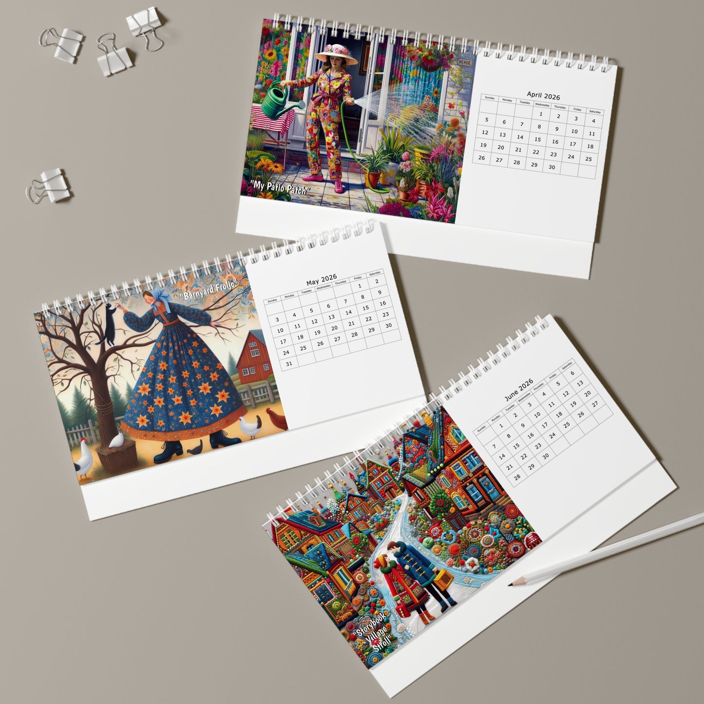 Audrey's Hatbox 2026 Desk Calendar Australia - Decorate your Work Space with a Different Enchanting Image for Every Month