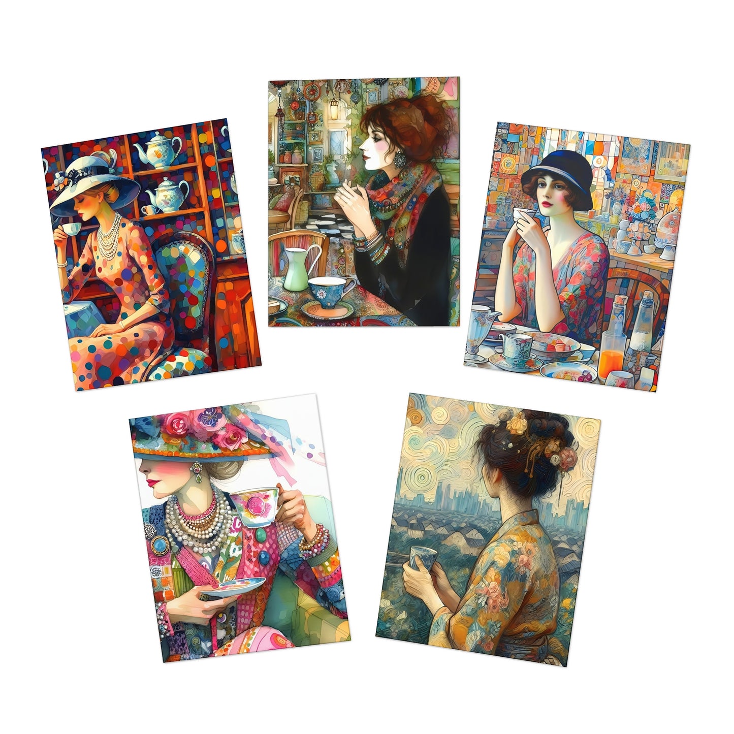 Tea and Tranquility Greeting Card Collection (5-pack/5 designs)