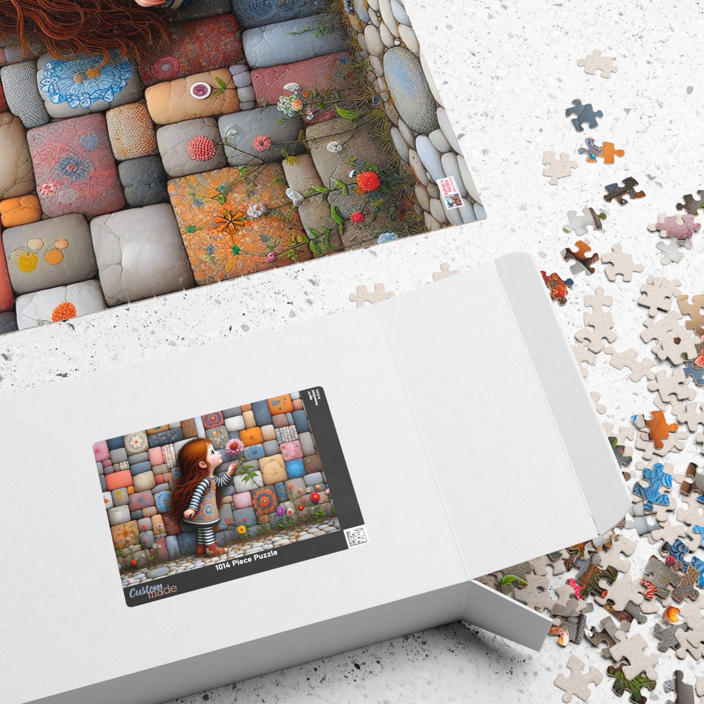 Hello Spring! Jigsaw Puzzle (110, 252, 520, 1014-piece). Cute whimsical patchwork wonder, first flower of the season. Fun family gift idea.