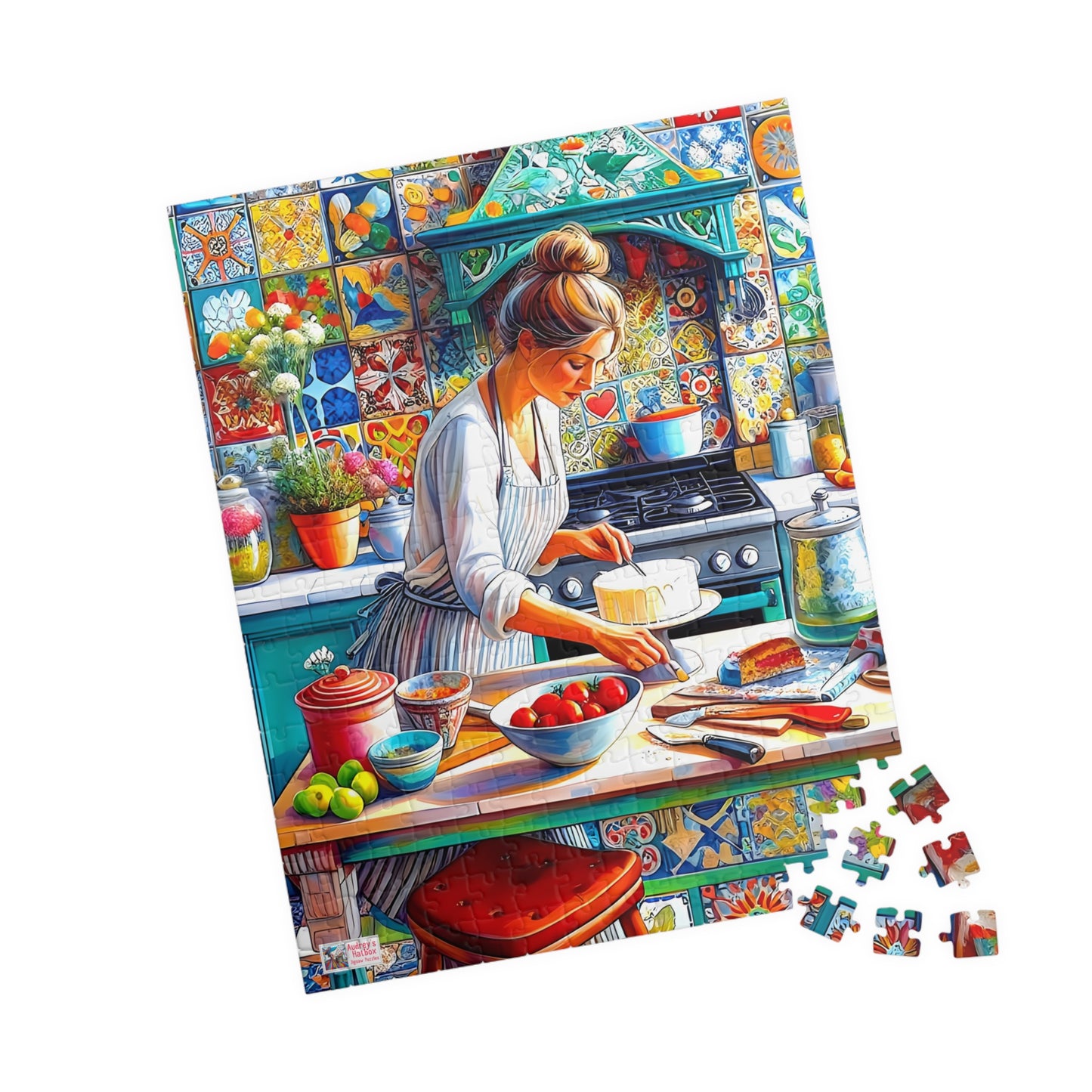 The Cake Artist's Kitchen Jigsaw Puzzle (110, 252, 520, 1014-piece). Colourful, intricate and cosy. Great gift idea. Family Games Activity