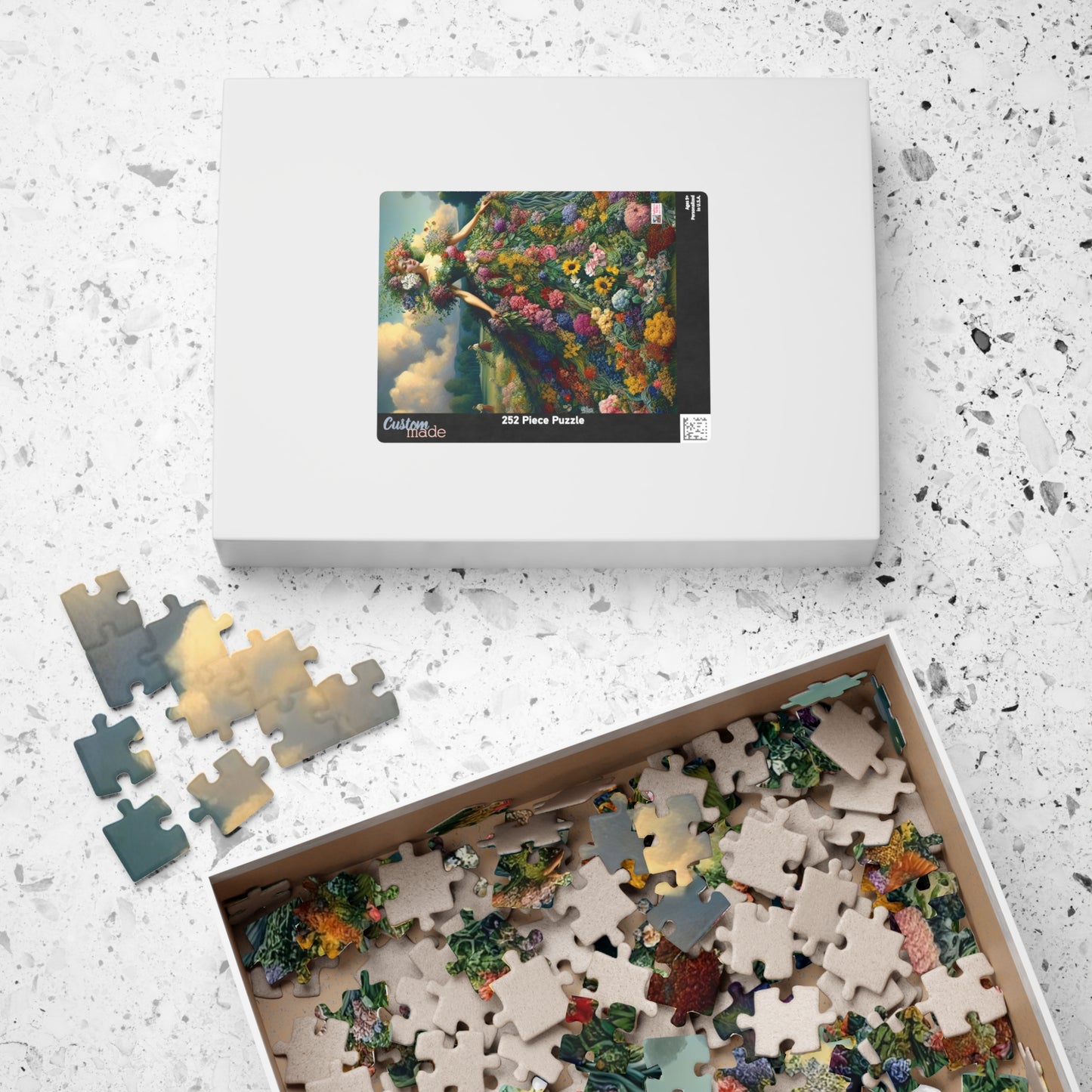 First Blush of Spring Jigsaw Puzzle US: Woman in a Gown Made of Flowers Heralds in the Season (110-1014-piece)