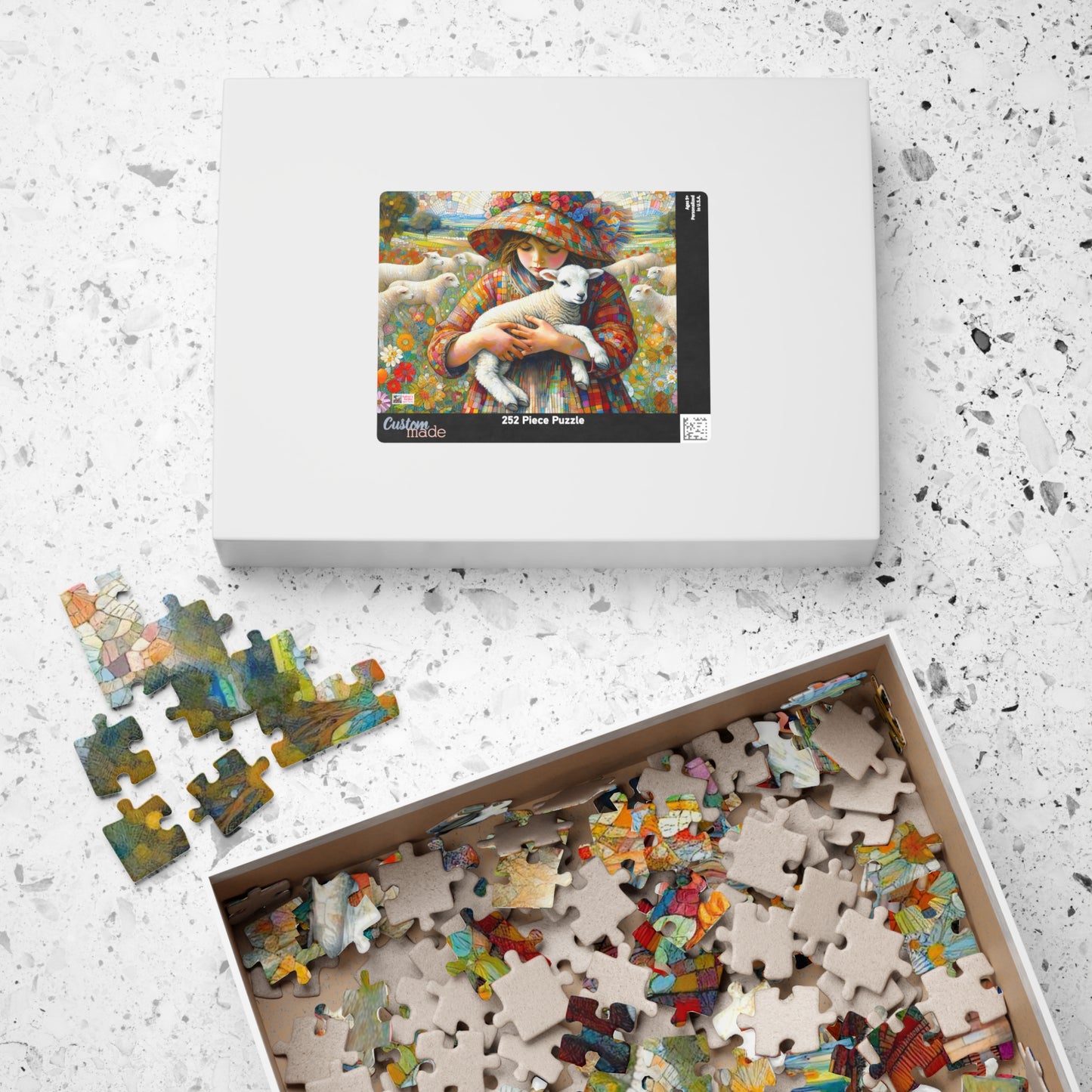 The Lost Lamb Jigsaw Puzzle (110, 252, 520, 1014-piece). Adorable, joyous and heartwarming. Great gift idea. Family Game Activity. All Ages.