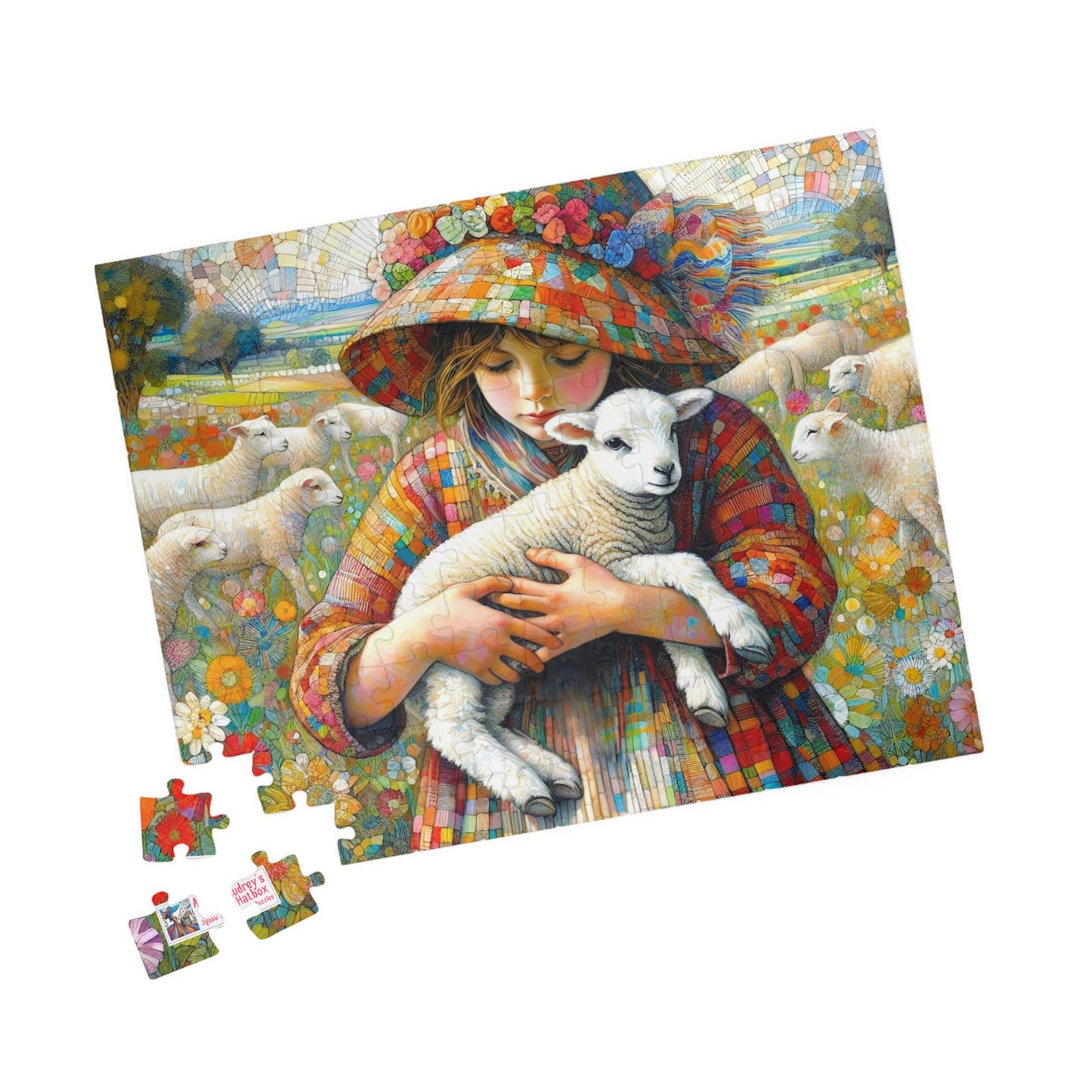 The Lost Lamb Jigsaw Puzzle (110, 252, 520, 1014-piece). Adorable, joyous and heartwarming. Great gift idea. Family Game Activity. All Ages.