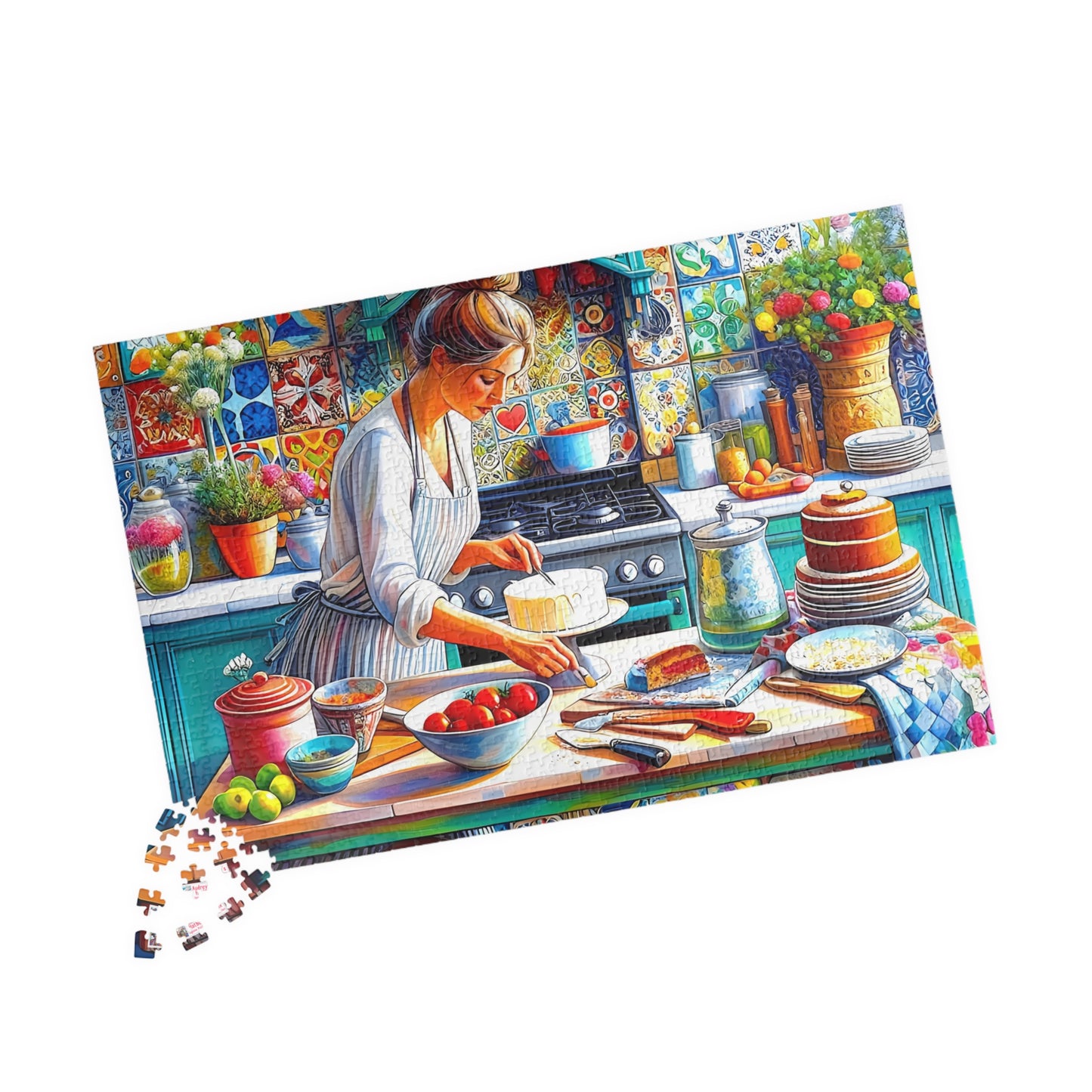 The Cake Artist's Kitchen Jigsaw Puzzle (110, 252, 520, 1014-piece). Colourful, intricate and cosy. Great gift idea. Family Games Activity