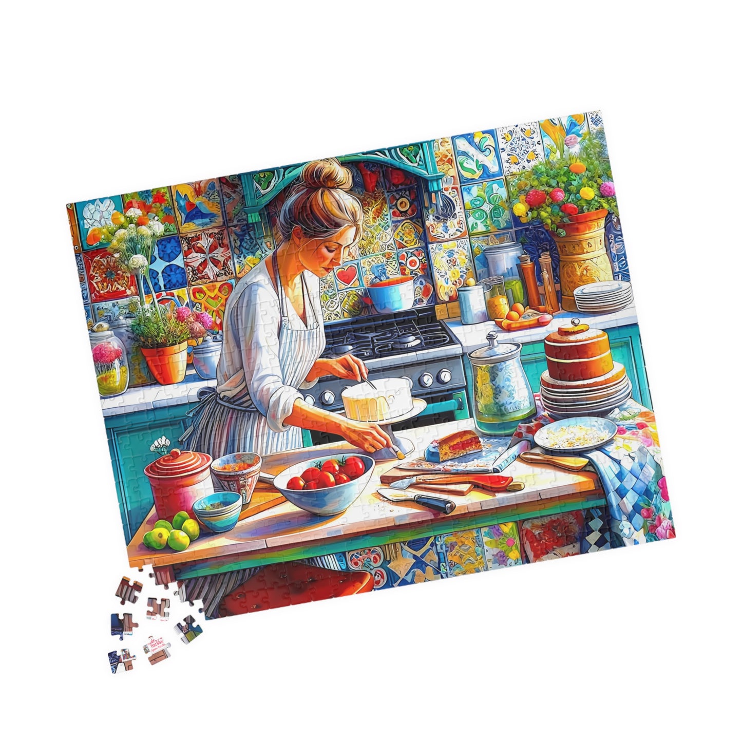 The Cake Artist's Kitchen Jigsaw Puzzle (110, 252, 520, 1014-piece). Colourful, intricate and cosy. Great gift idea. Family Games Activity