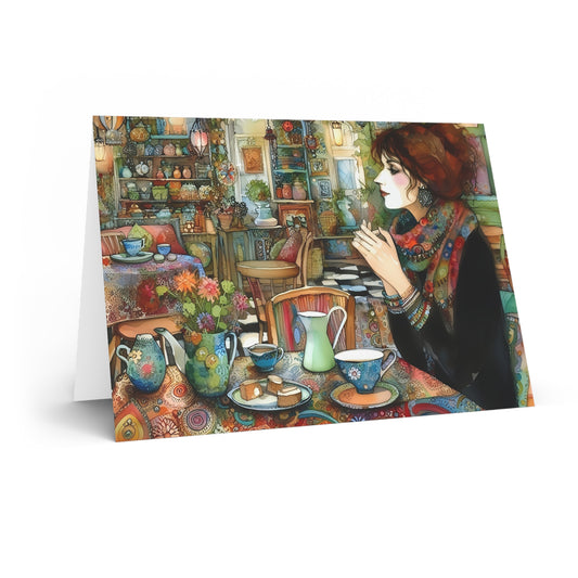 Café Kooky – Vintage Lady, Premium Quality Folded Greeting Card, Australian-Made
