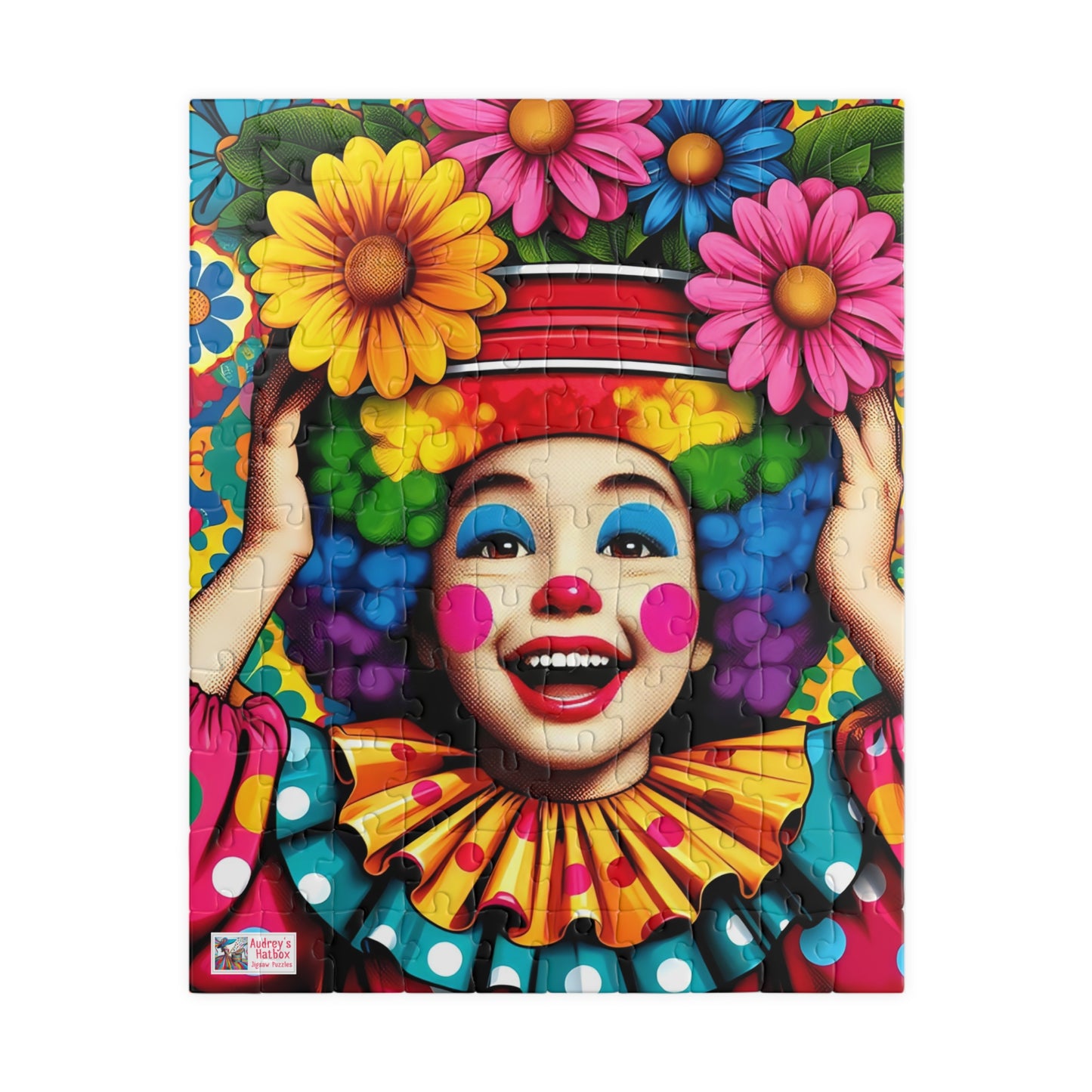 Little Miss Flowerpot Jigsaw Puzzle US: Colorful Child Clown, (110-1014-pieces)