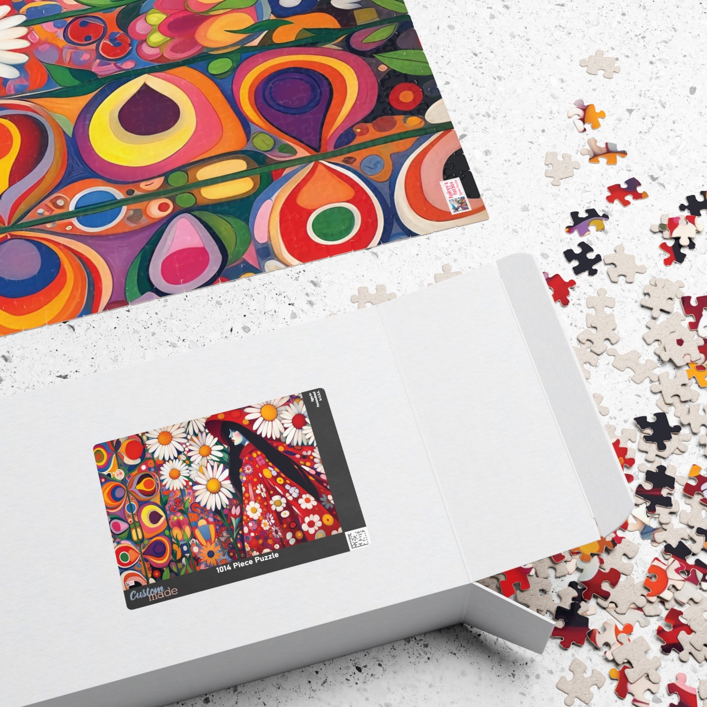 Daisy Dreams Jigsaw Puzzle (110, 252, 520, 1014-piece). Unique, Whimsical, Vintage, Pretty Birthday Gift Idea. Family Fun Game All Ages.
