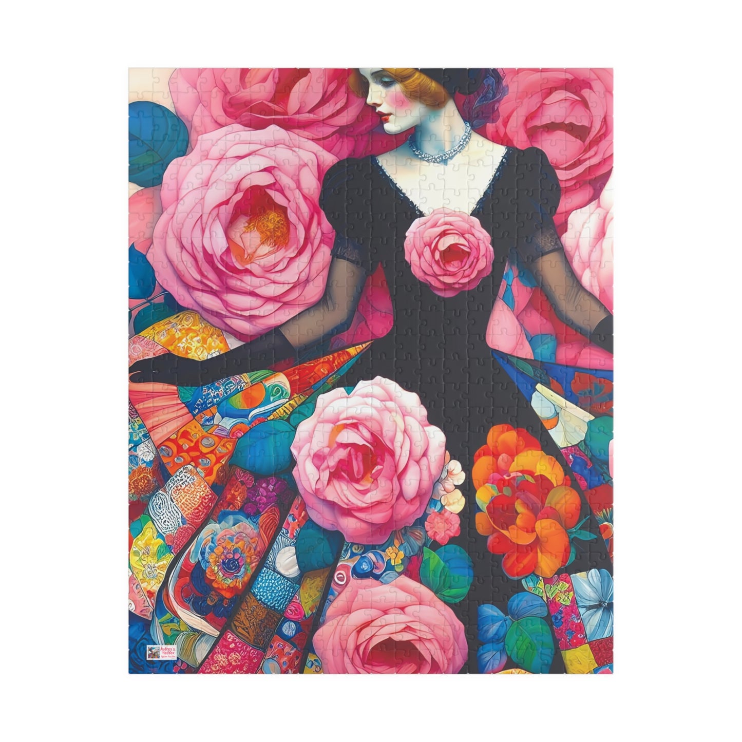Lady of the Roses Jigsaw Puzzle (110, 252, 520, 1014-piece). Charming Vintage, Whimsical and Pretty Gift Idea for Birthdays, Patients