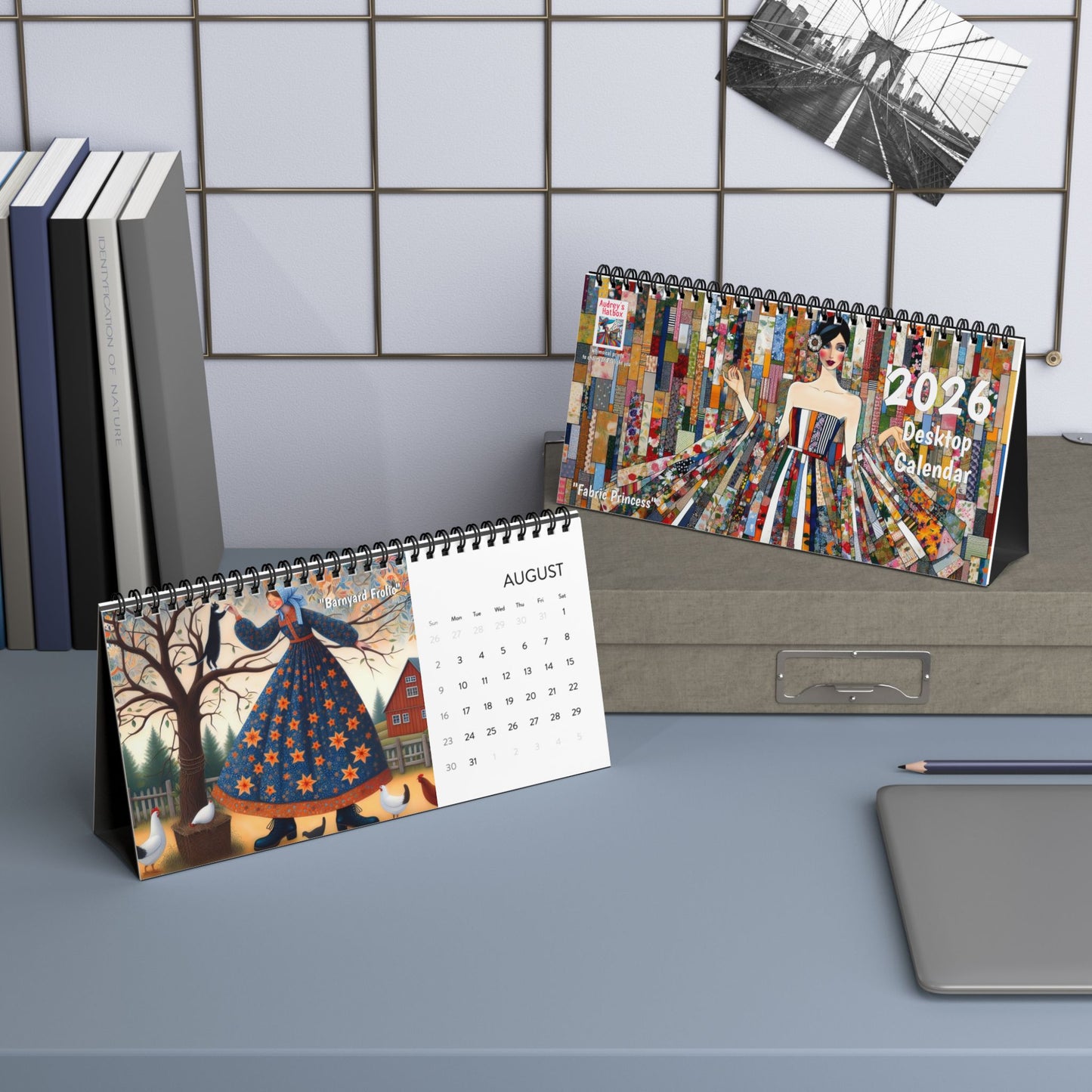 Audrey's Hatbox 2026 Desk Calendar USA - Decorate your Work Space with a Different Enchanting Image for Every Month