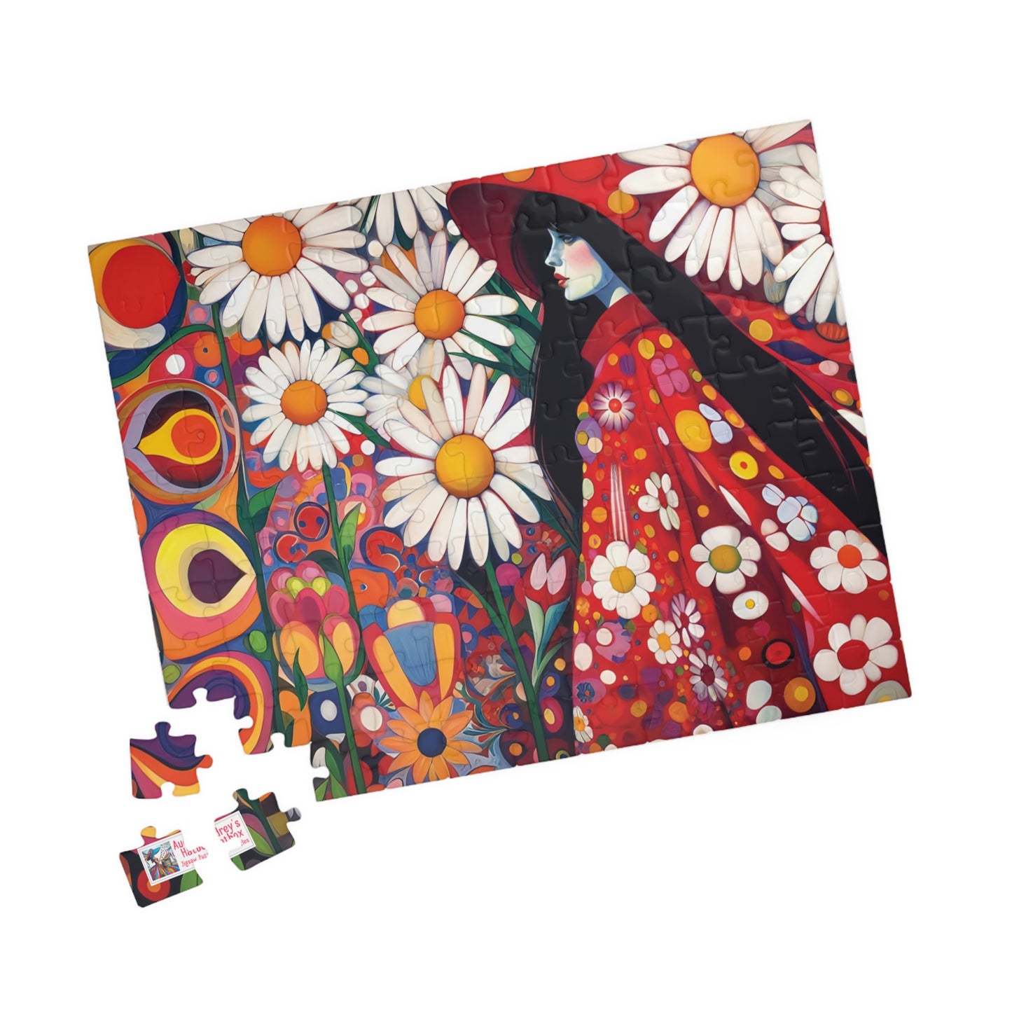 Daisy Dreams Jigsaw Puzzle (110, 252, 520, 1014-piece). Unique, Whimsical, Vintage, Pretty Birthday Gift Idea. Family Fun Game All Ages.