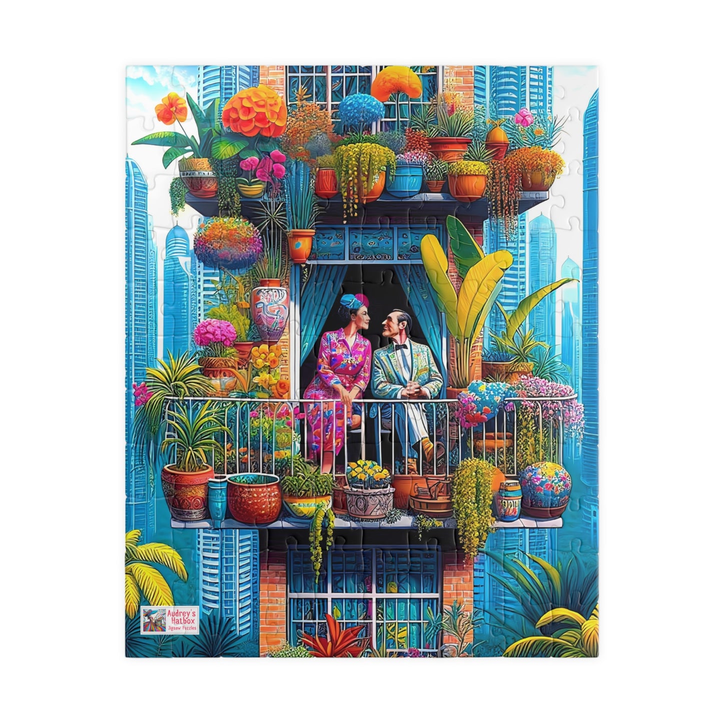 High Rise Love Nest Jigsaw Puzzle (110, 252, 520, 1014-piece). Cute, quirky and whimsical gift idea. Family Game. Fun for all ages.