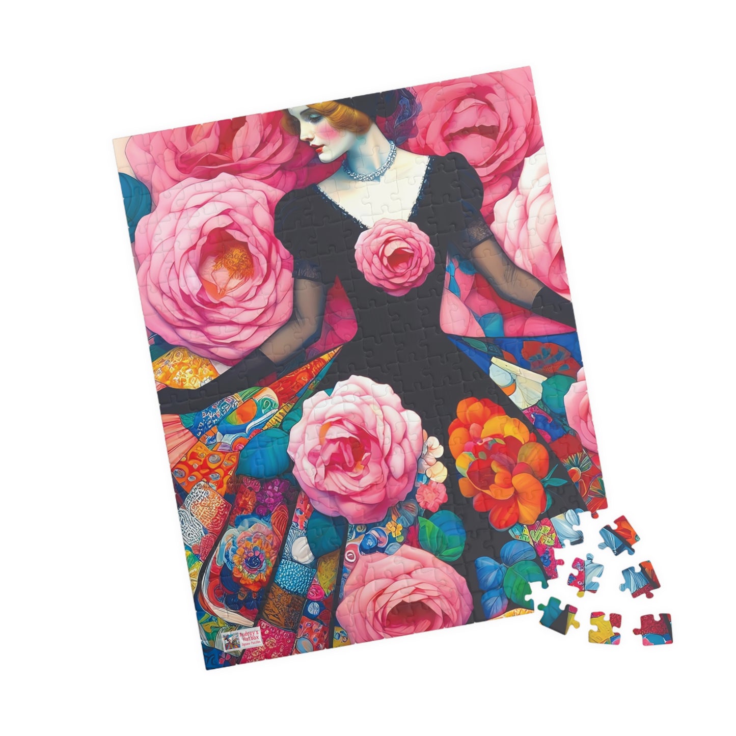 Lady of the Roses Jigsaw Puzzle (110, 252, 520, 1014-piece). Charming Vintage, Whimsical and Pretty Gift Idea for Birthdays, Patients