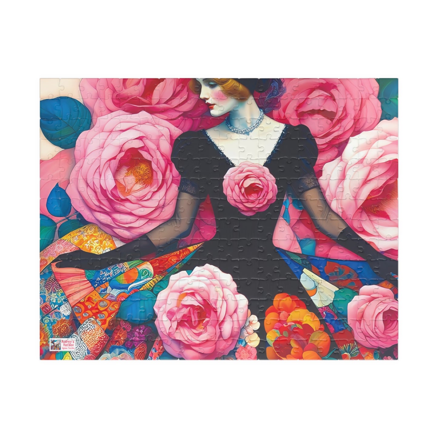 Lady of the Roses Jigsaw Puzzle (110, 252, 520, 1014-piece). Charming Vintage, Whimsical and Pretty Gift Idea for Birthdays, Patients