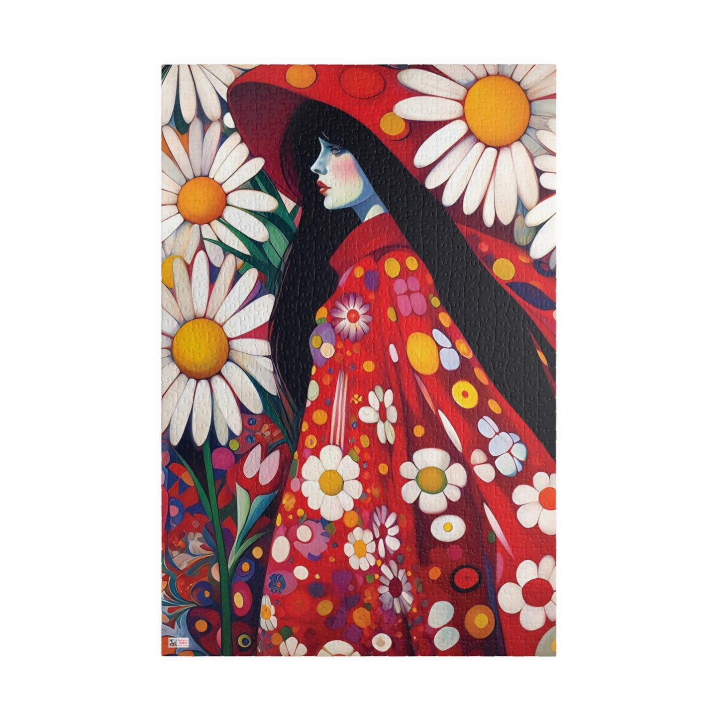 Daisy Dreams Jigsaw Puzzle (110, 252, 520, 1014-piece). Unique, Whimsical, Vintage, Pretty Birthday Gift Idea. Family Fun Game All Ages.