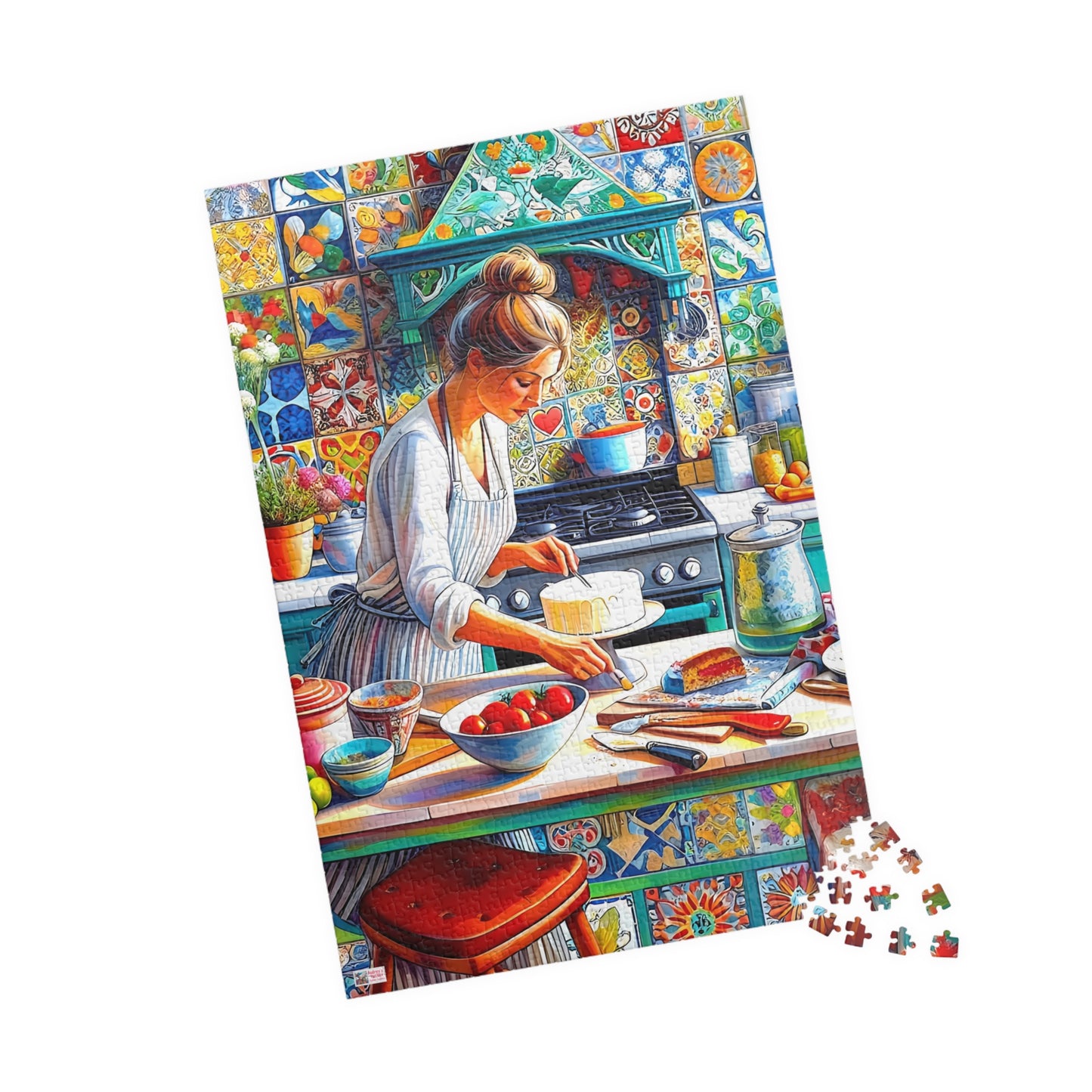 The Cake Artist's Kitchen Jigsaw Puzzle (110, 252, 520, 1014-piece). Colourful, intricate and cosy. Great gift idea. Family Games Activity