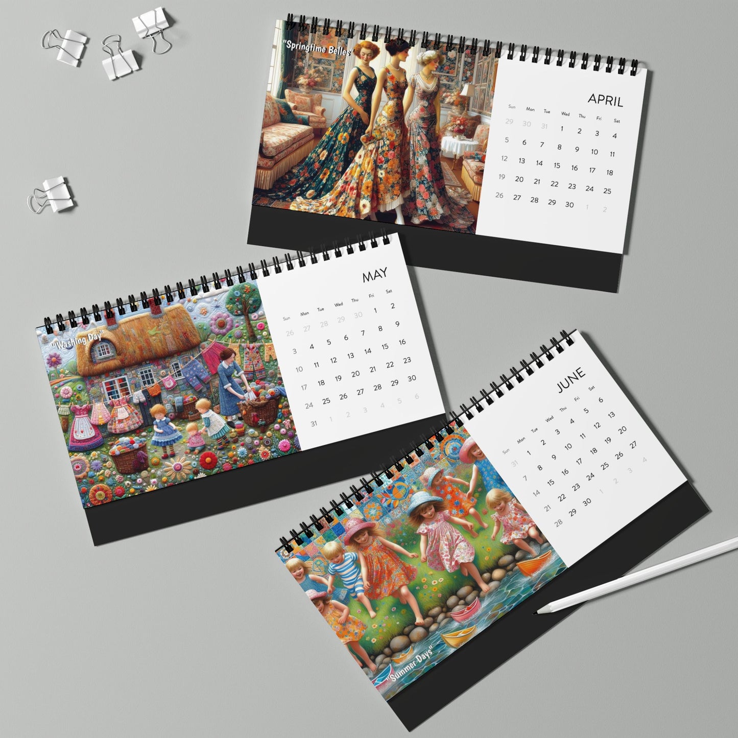 Audrey's Hatbox 2026 Desk Calendar USA - Decorate your Work Space with a Different Enchanting Image for Every Month