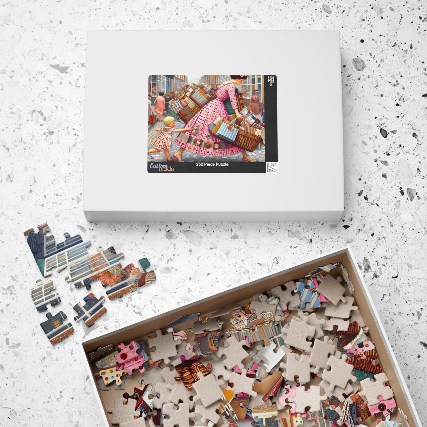 Shopping is my Cardio Jigsaw Puzzle (110, 252, 520, 1014-piece). Challenging Vintage Fun. Gift Idea, All Ages. Family Game Activity.