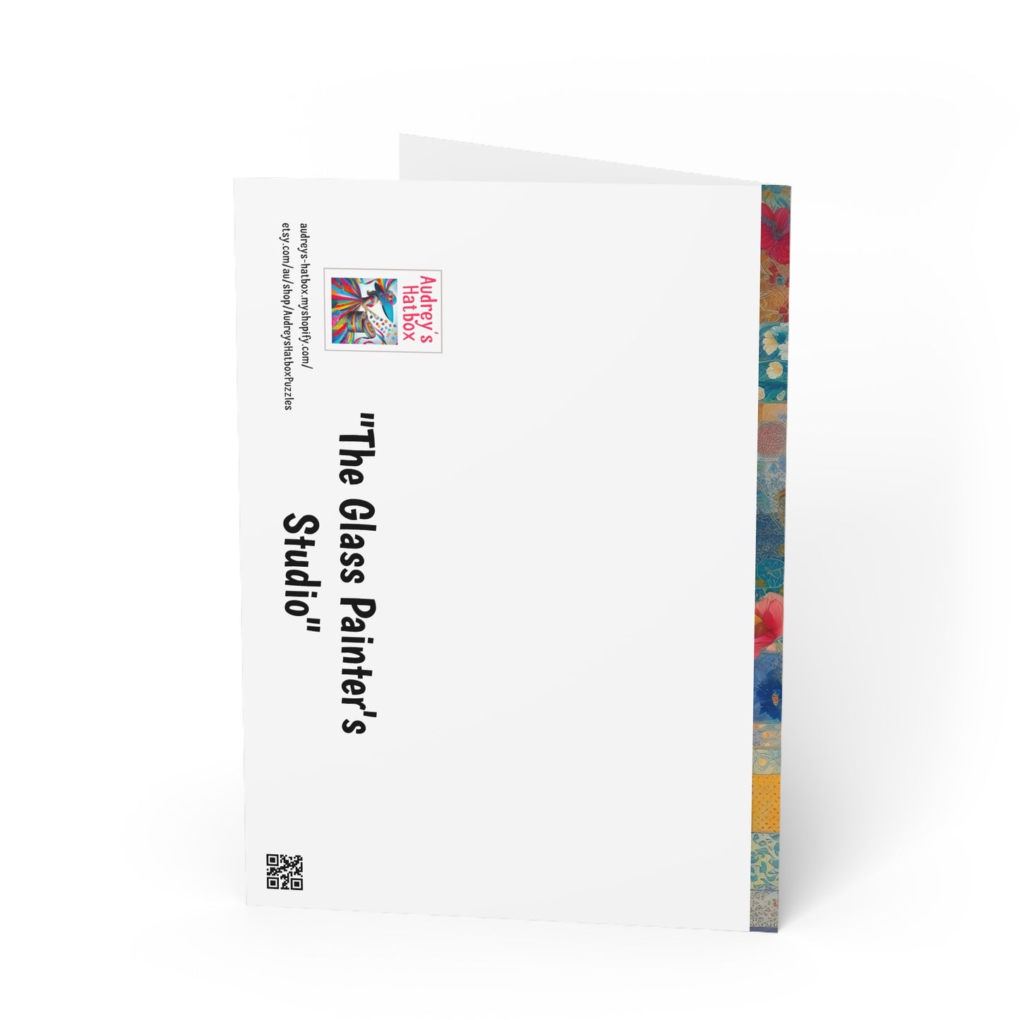 Glass Painter's Studio - Greeting Cards: Pretty Patchwork Flowers Scene