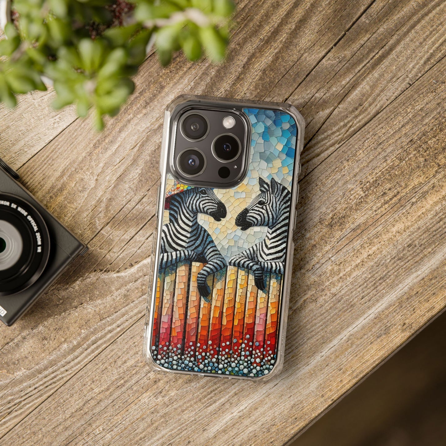 Zebras at the Back Fence - Magnetic Clear Impact Cases