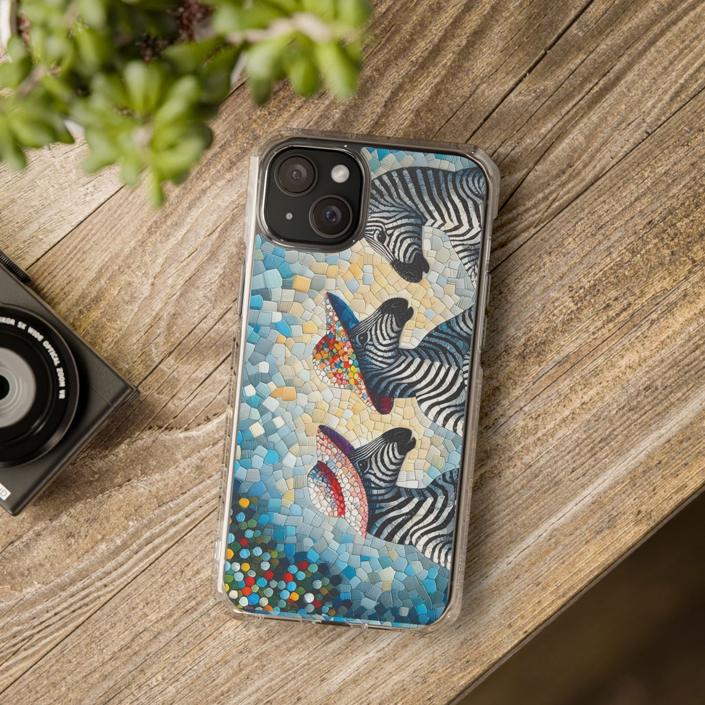 Zebras at the Back Fence Magnetic Clear Impact Cases