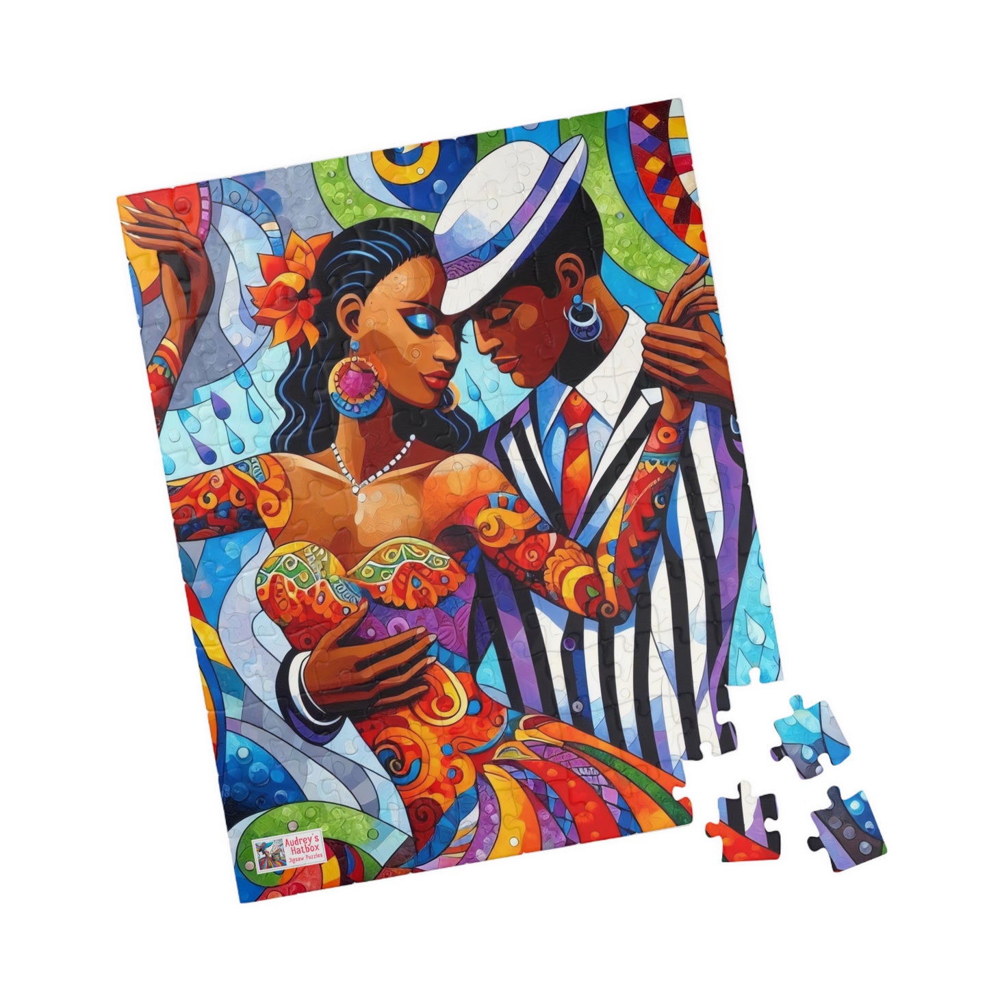 Sultry Tango Jigsaw Puzzle US: Intense Passionate Black Jazz Era Dancers (110-1014-piece)