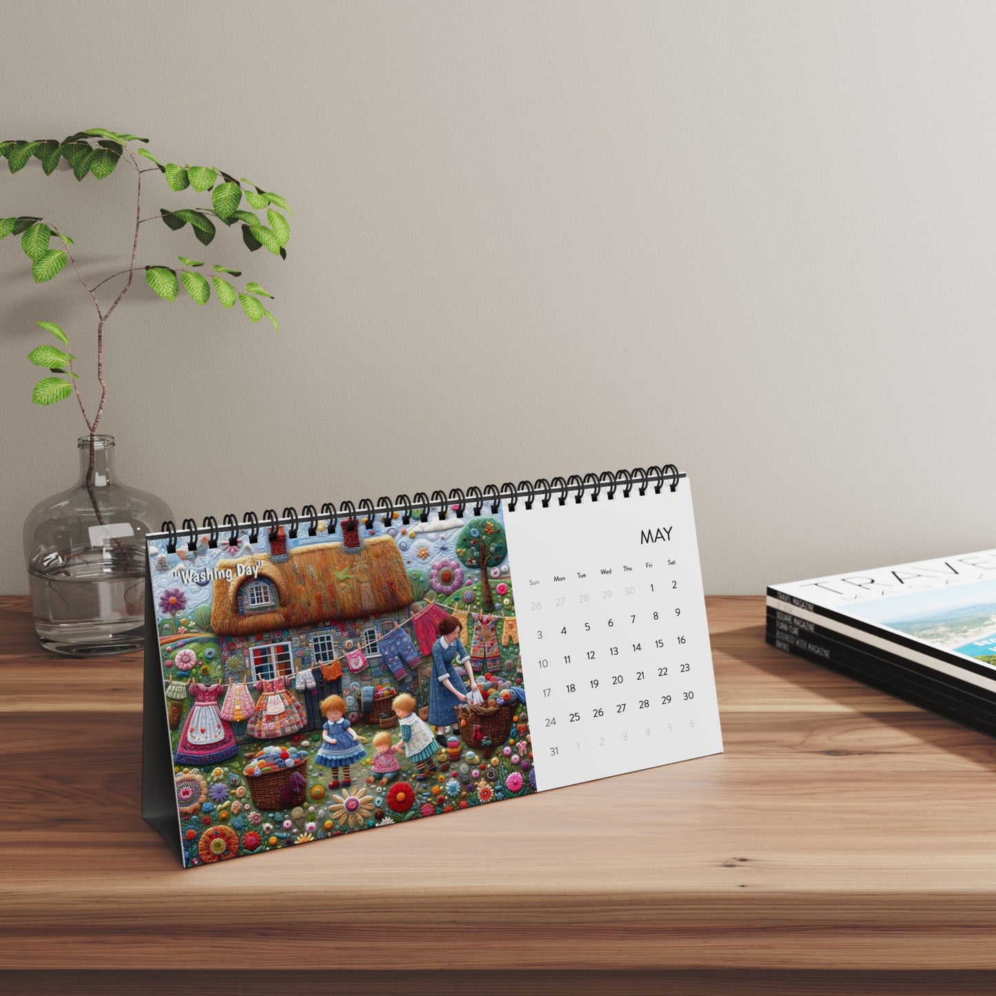 Audrey's Hatbox 2026 Desk Calendar USA - Decorate your Work Space with a Different Enchanting Image for Every Month