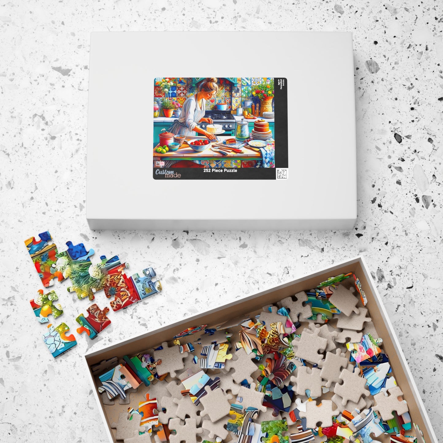 The Cake Artist's Kitchen Jigsaw Puzzle (110, 252, 520, 1014-piece). Colourful, intricate and cosy. Great gift idea. Family Games Activity