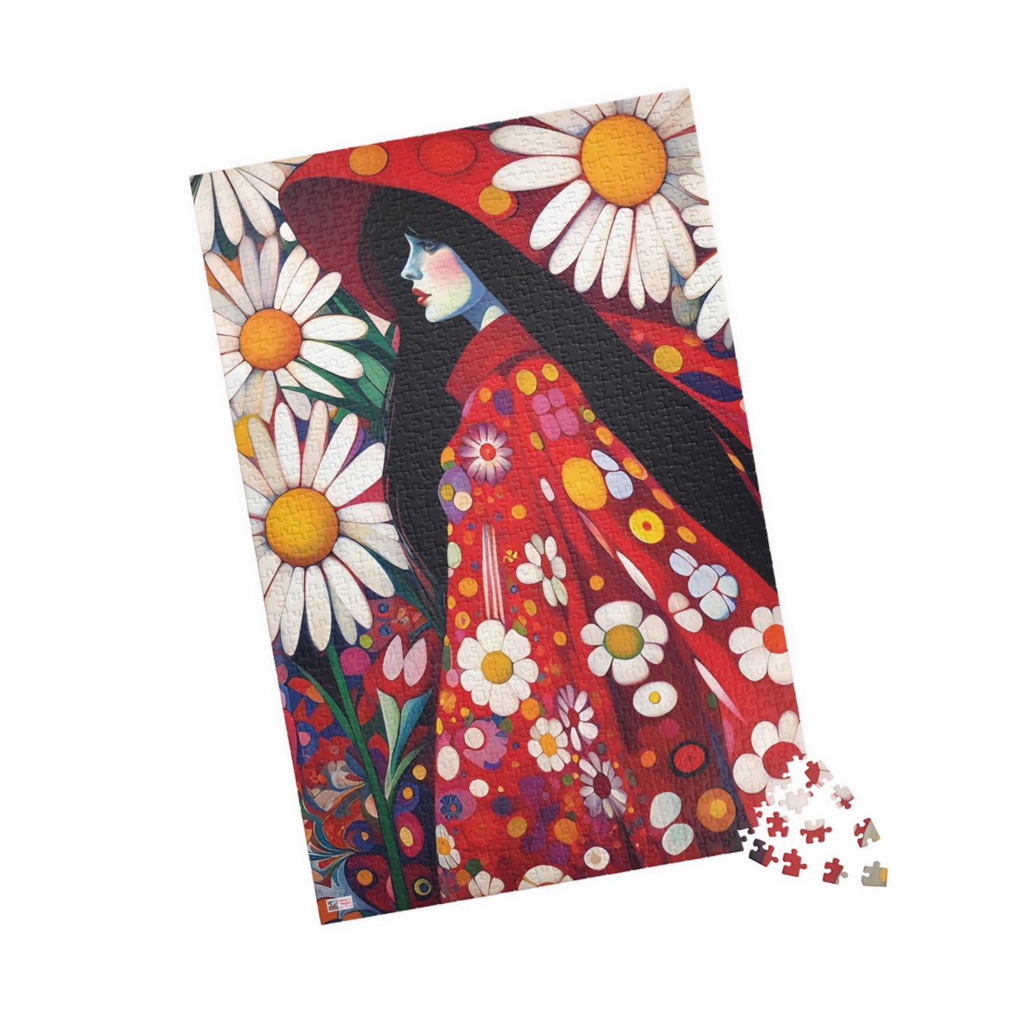 Daisy Dreams Jigsaw Puzzle (110, 252, 520, 1014-piece). Unique, Whimsical, Vintage, Pretty Birthday Gift Idea. Family Fun Game All Ages.