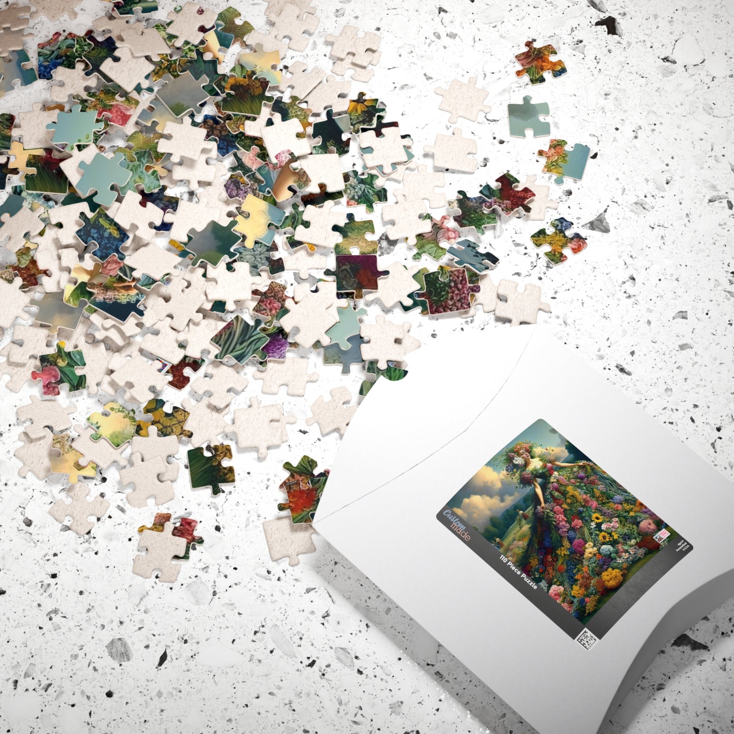 First Blush of Spring Jigsaw Puzzle US: Woman in a Gown Made of Flowers Heralds in the Season (110-1014-piece)