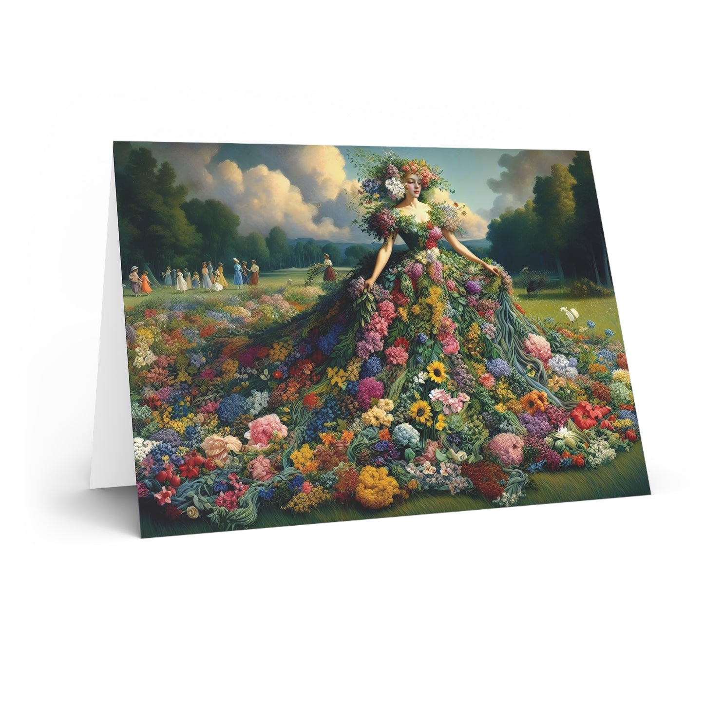 First Blush of Spring Greeting Cards: Floral Maiden Vintage Art Style Collectibles