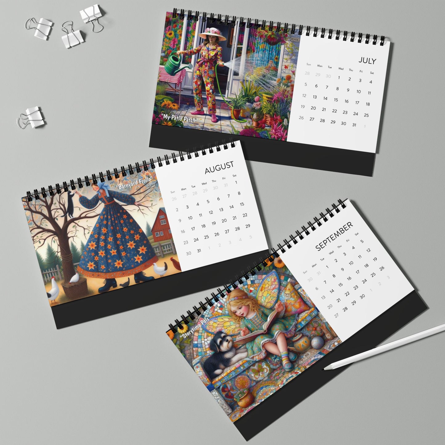 Audrey's Hatbox 2026 Desk Calendar USA - Decorate your Work Space with a Different Enchanting Image for Every Month