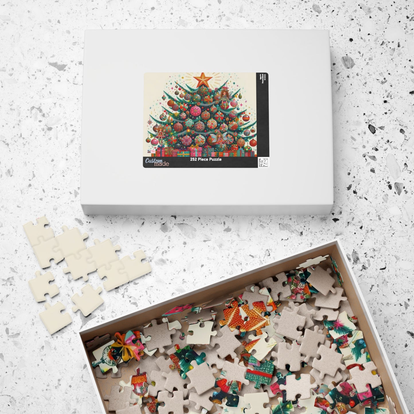 Christmas Tree Fairies Jigsaw Puzzle US: Magical Colorful Festive Scene (110-1014-piece)
