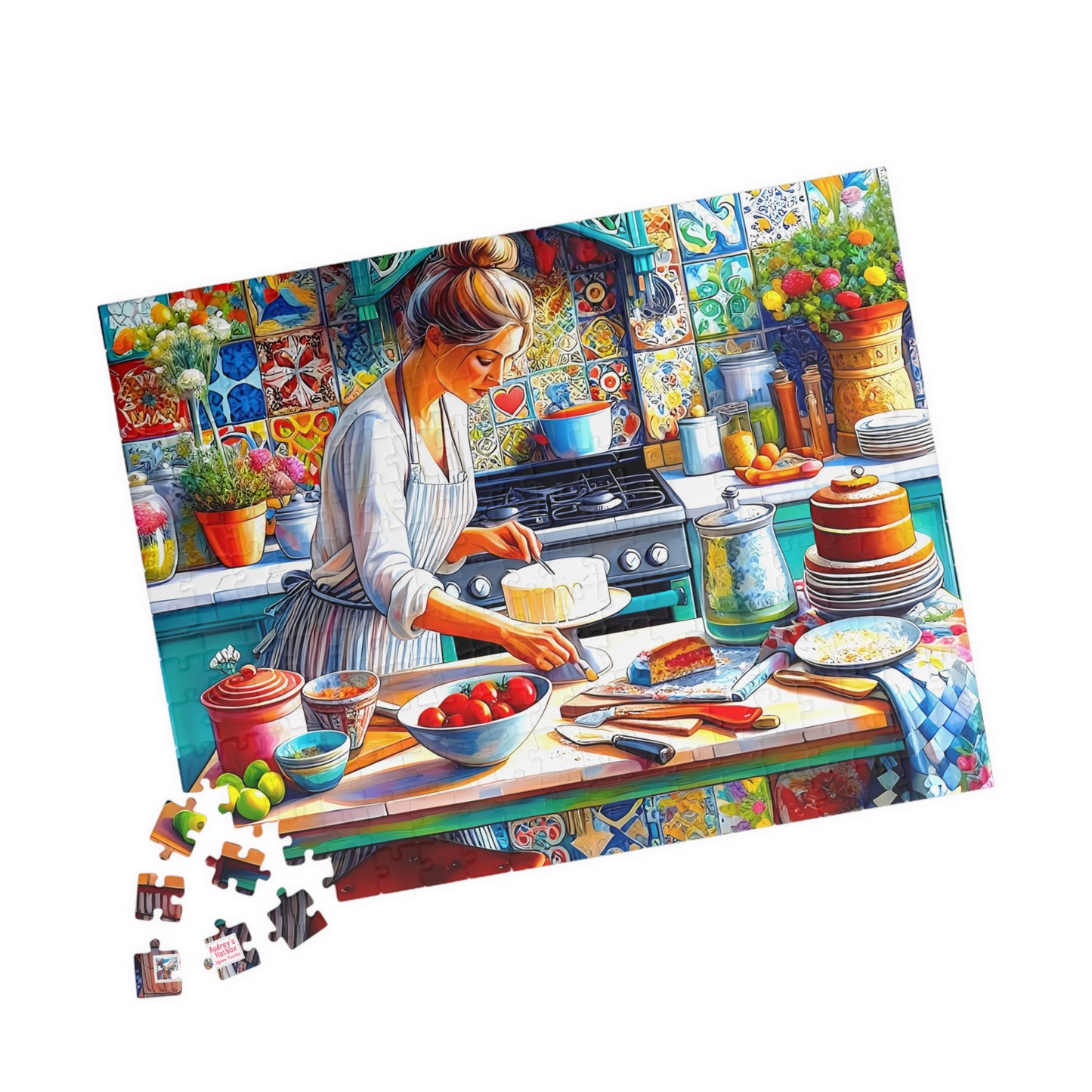 The Cake Artist's Kitchen Jigsaw Puzzle (110, 252, 520, 1014-piece). Colourful, intricate and cosy. Great gift idea. Family Games Activity