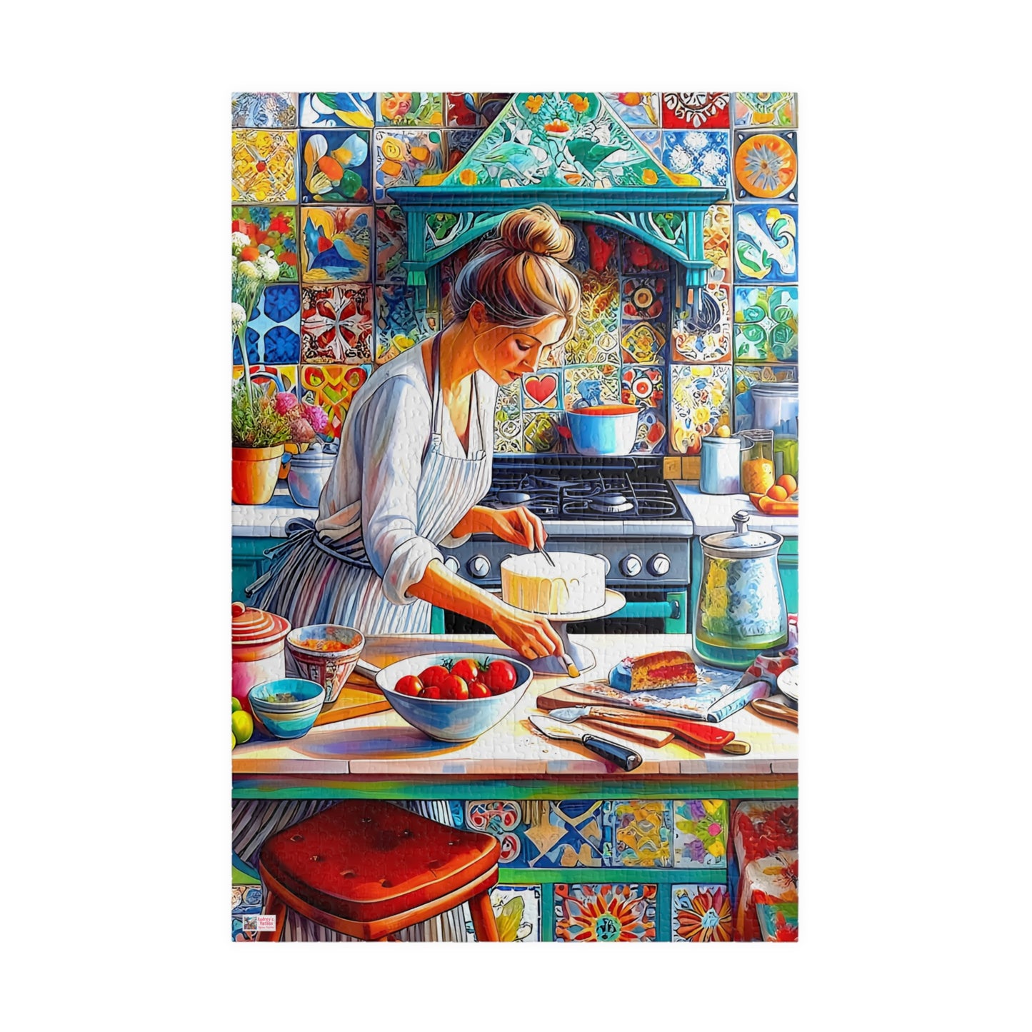 The Cake Artist's Kitchen Jigsaw Puzzle (110, 252, 520, 1014-piece). Colourful, intricate and cosy. Great gift idea. Family Games Activity