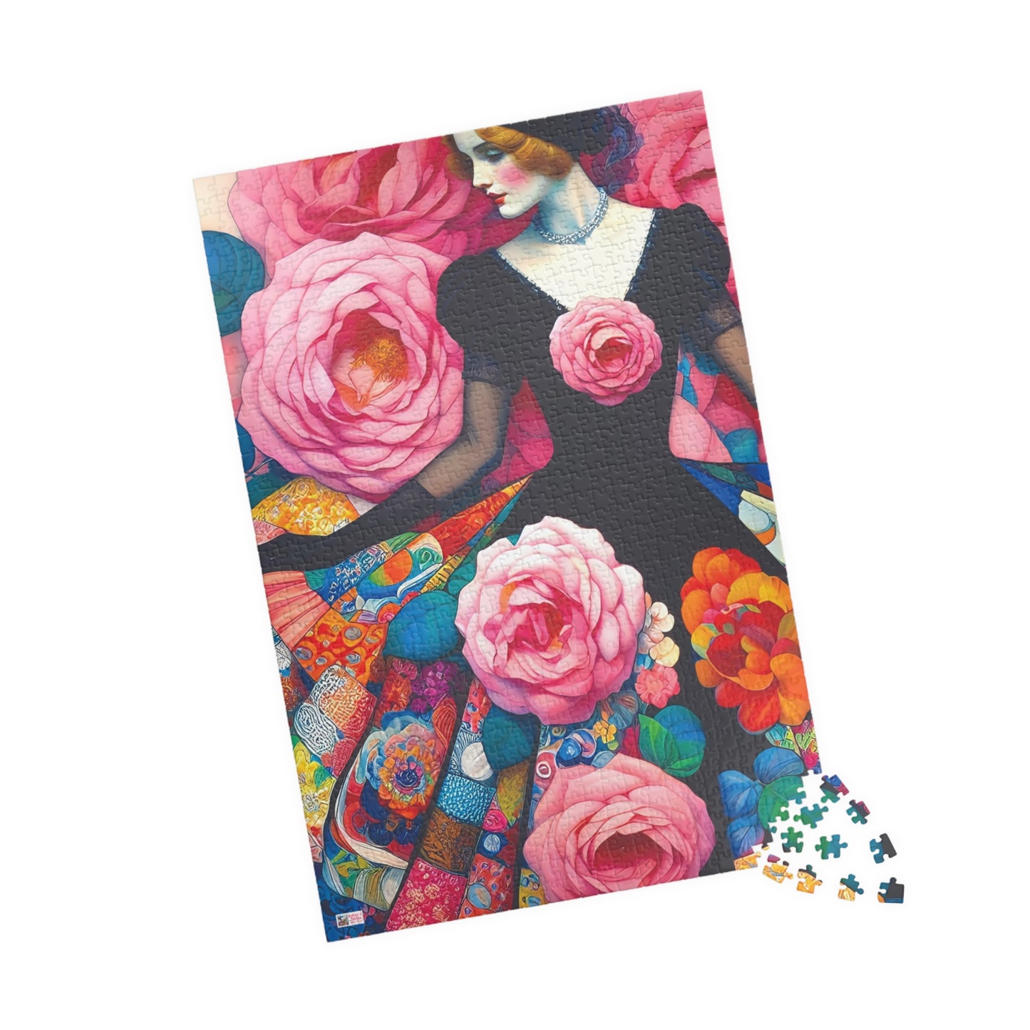Lady of the Roses Jigsaw Puzzle (110, 252, 520, 1014-piece). Charming Vintage, Whimsical and Pretty Gift Idea for Birthdays, Patients