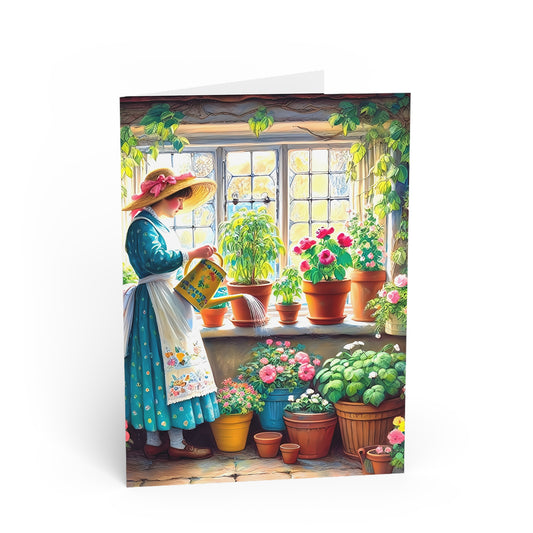 Sunny Garden Nook Greeting Cards: Vintage Cottagecore Scene, Made in Australia