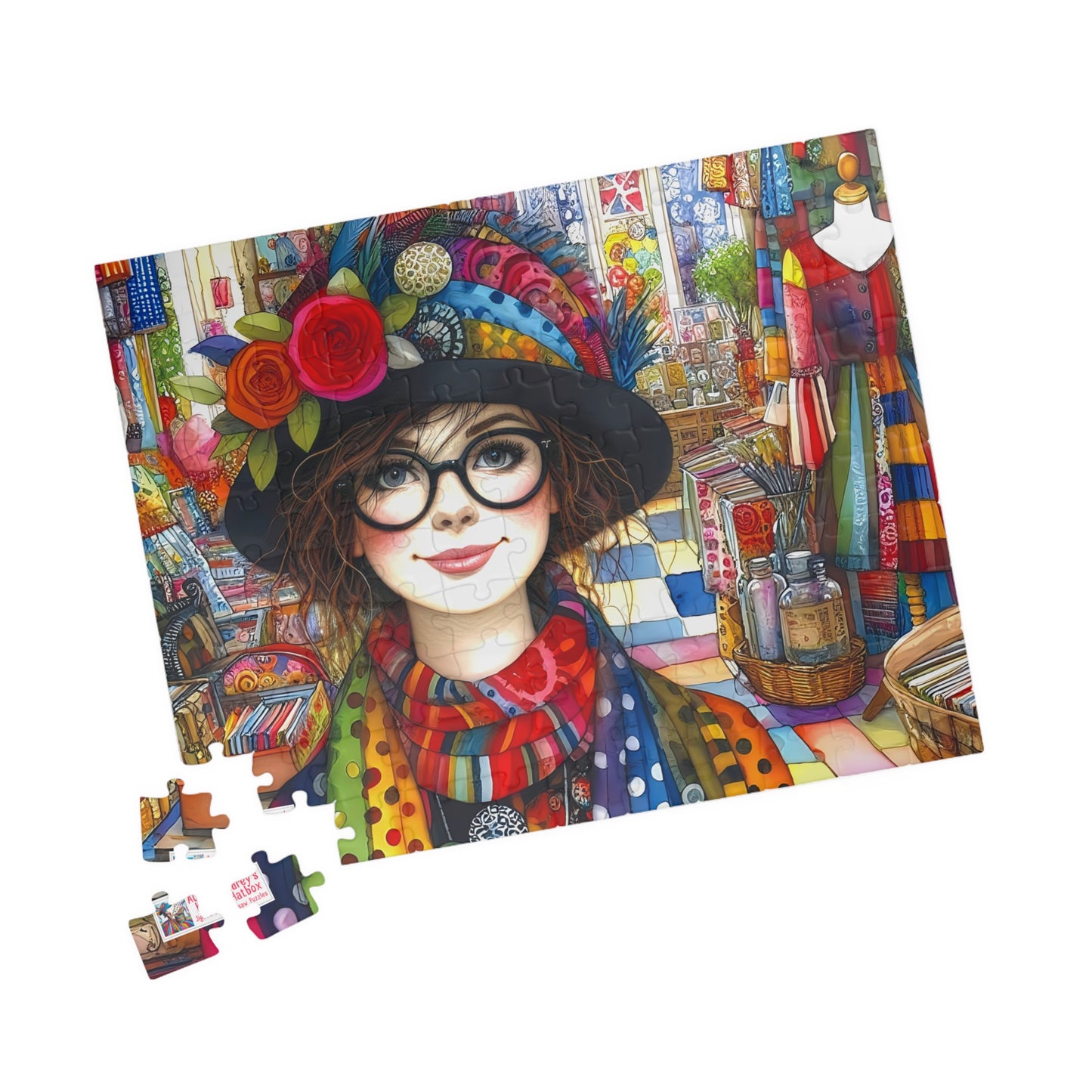 Quirky Treasures Jigsaw Puzzle (110, 252, 520, 1014-piece). Cute, fun. playful and quirky. Great gift idea. Family Game Activity. All Ages.