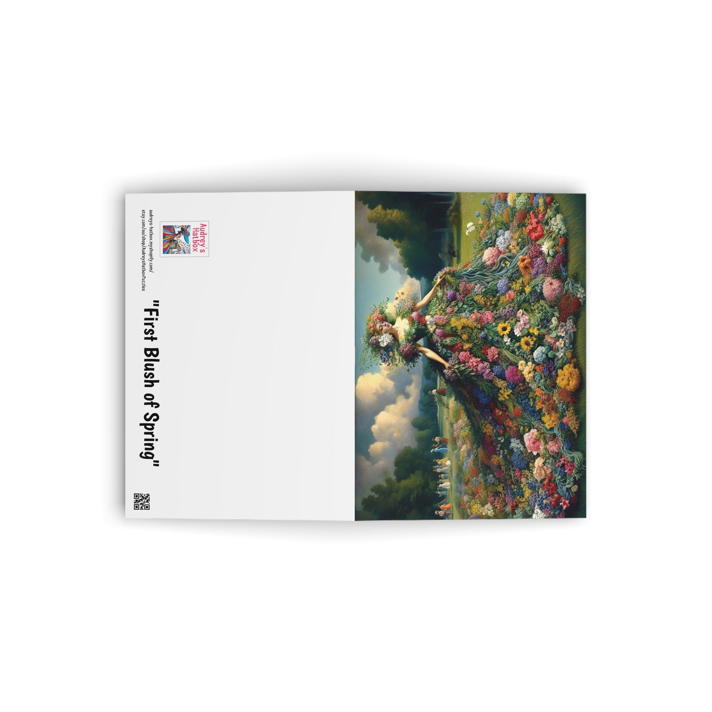 First Blush of Spring Greeting Cards: Floral Maiden Vintage Art Style Collectibles