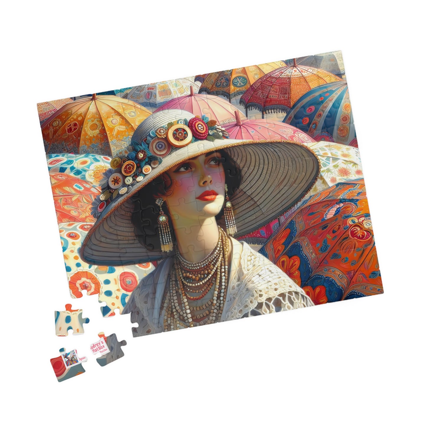Parade of the Parasols Jigsaw Puzzle (110, 252, 520, 1014-piece). Pretty vintage scene. Fun family-friendly game, all ages