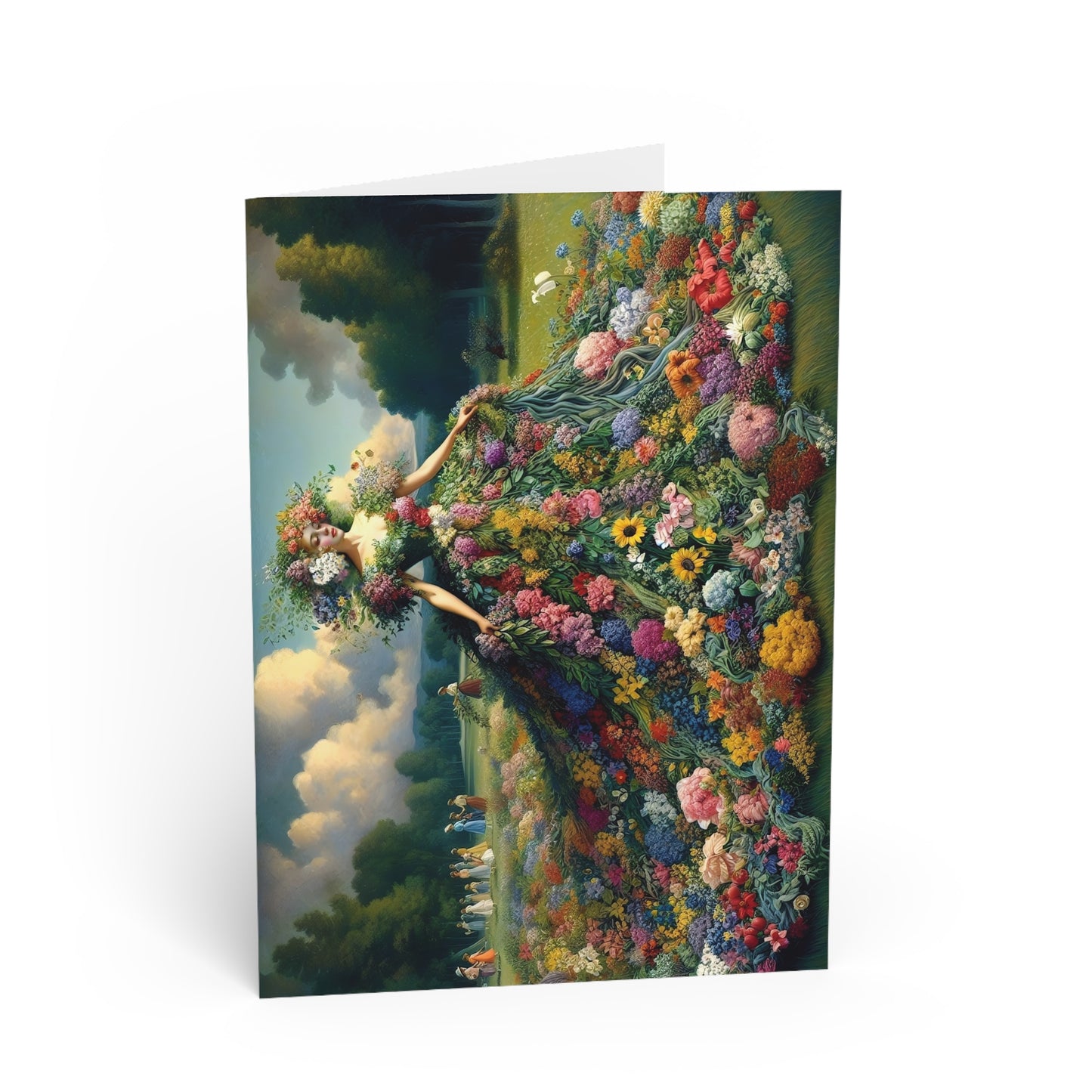 First Blush of Spring Greeting Cards: Floral Maiden Vintage Art Style Collectibles