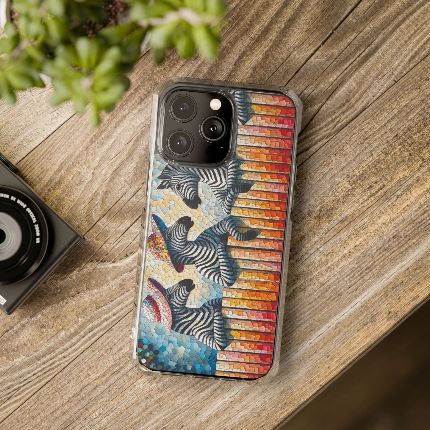 Zebras at the Back Fence Magnetic Clear Impact Cases