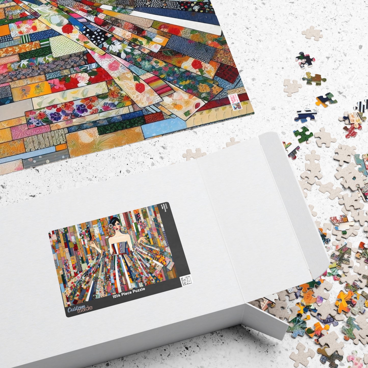 Fabric Princess Jigsaw Puzzle US: Patchwork Prints Fashion Collage  (110-1014 Pieces)