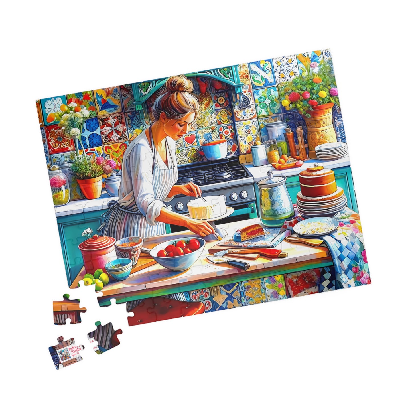 The Cake Artist's Kitchen Jigsaw Puzzle (110, 252, 520, 1014-piece). Colourful, intricate and cosy. Great gift idea. Family Games Activity