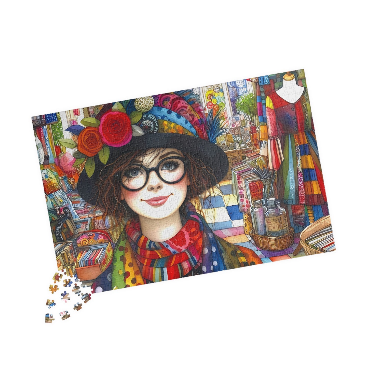 Quirky Treasures Jigsaw Puzzle (110, 252, 520, 1014-piece). Cute, fun. playful and quirky. Great gift idea. Family Game Activity. All Ages.