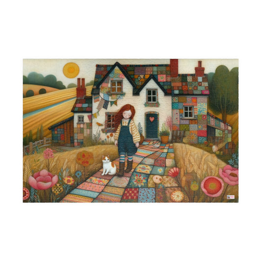 Farm Cottage Kitty Jigsaw Puzzle US: Quirky Whimsical Playful, Gift Cat Lovers (110-1014-pieces)