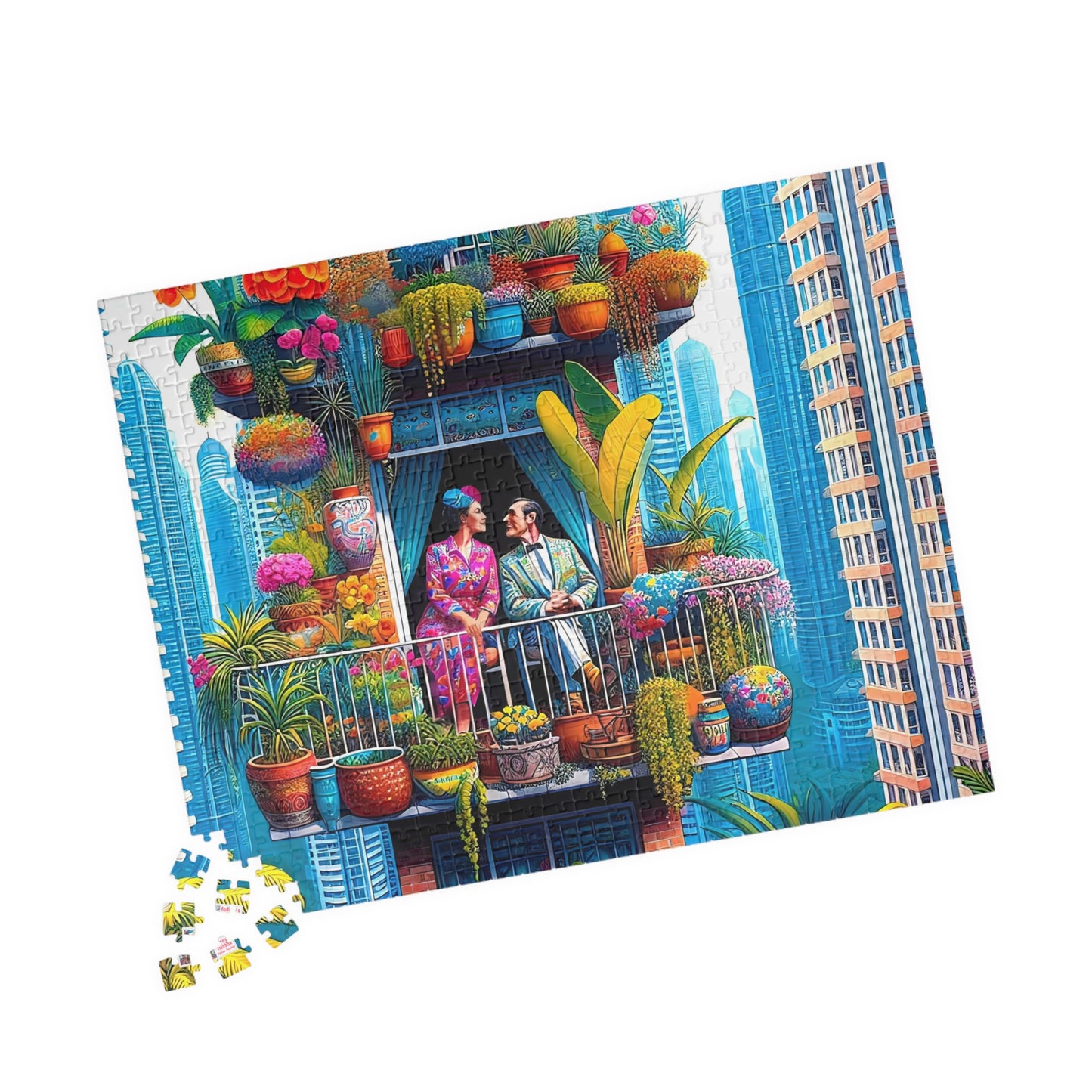High Rise Love Nest Jigsaw Puzzle (110, 252, 520, 1014-piece). Cute, quirky and whimsical gift idea. Family Game. Fun for all ages.
