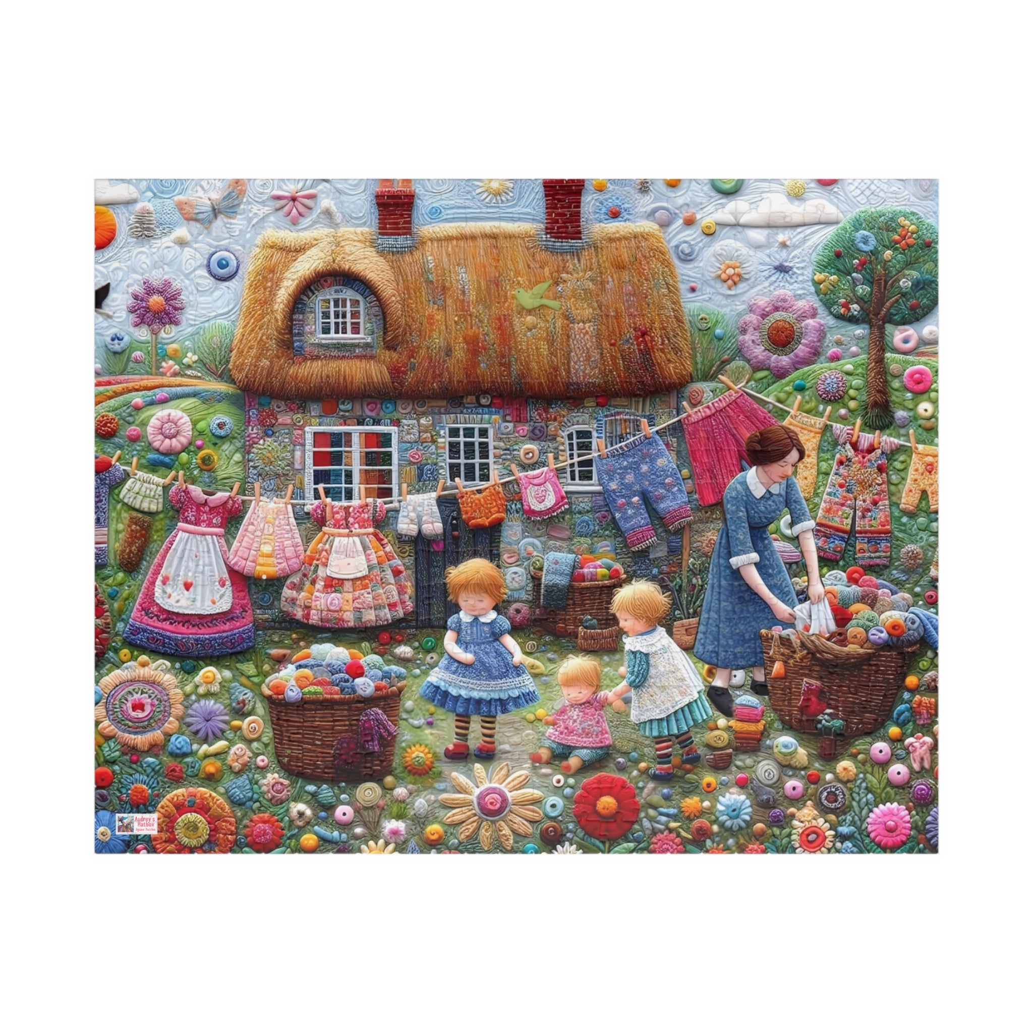 Washing Day Jigsaw Puzzle (110, 252, 520, 1014-piece). Whimsical