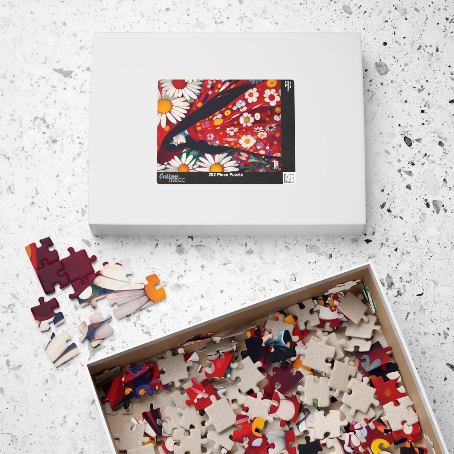 Daisy Dreams Jigsaw Puzzle (110, 252, 520, 1014-piece). Unique, Whimsical, Vintage, Pretty Birthday Gift Idea. Family Fun Game All Ages.