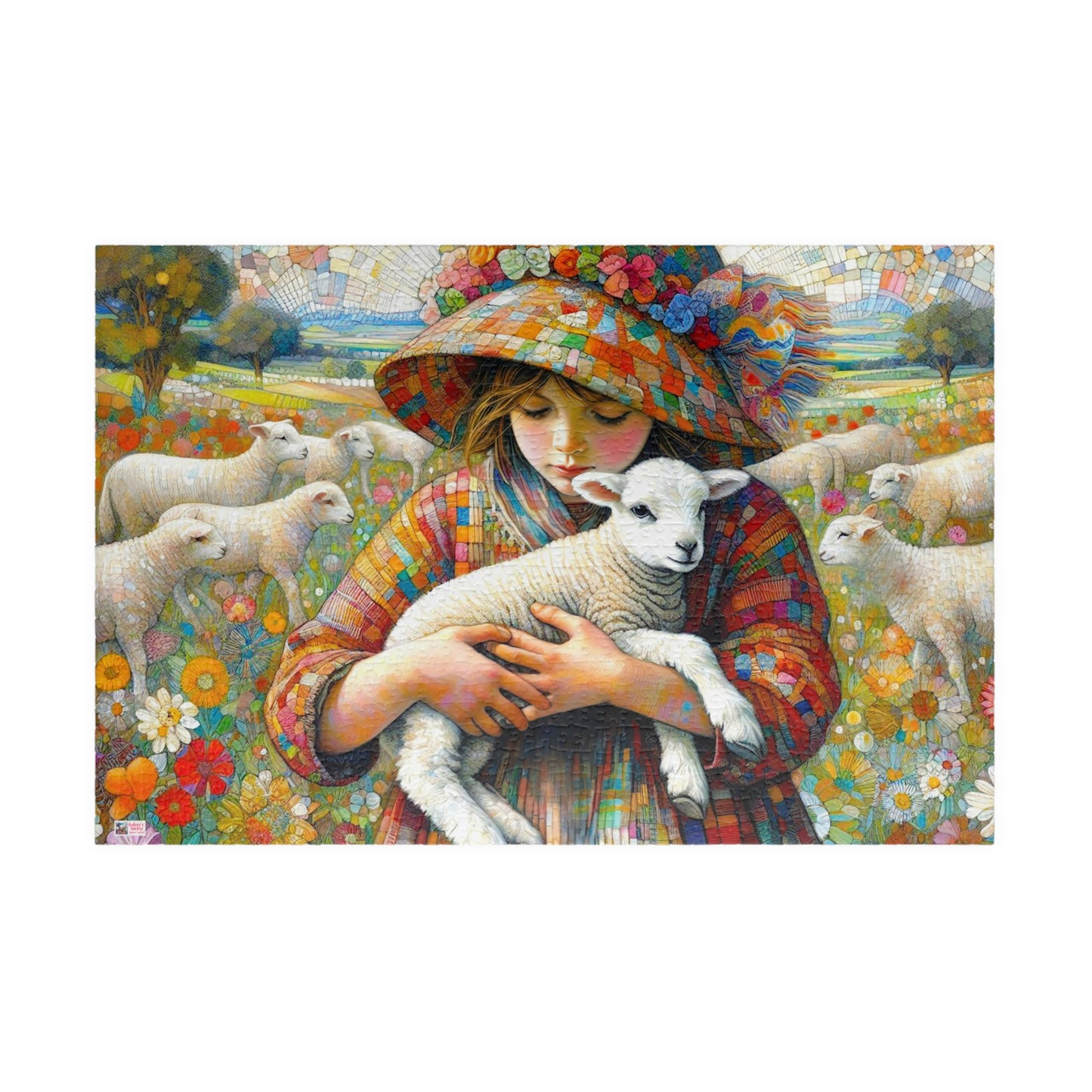 The Lost Lamb Jigsaw Puzzle (110, 252, 520, 1014-piece). Adorable, joyous and heartwarming. Great gift idea. Family Game Activity. All Ages.